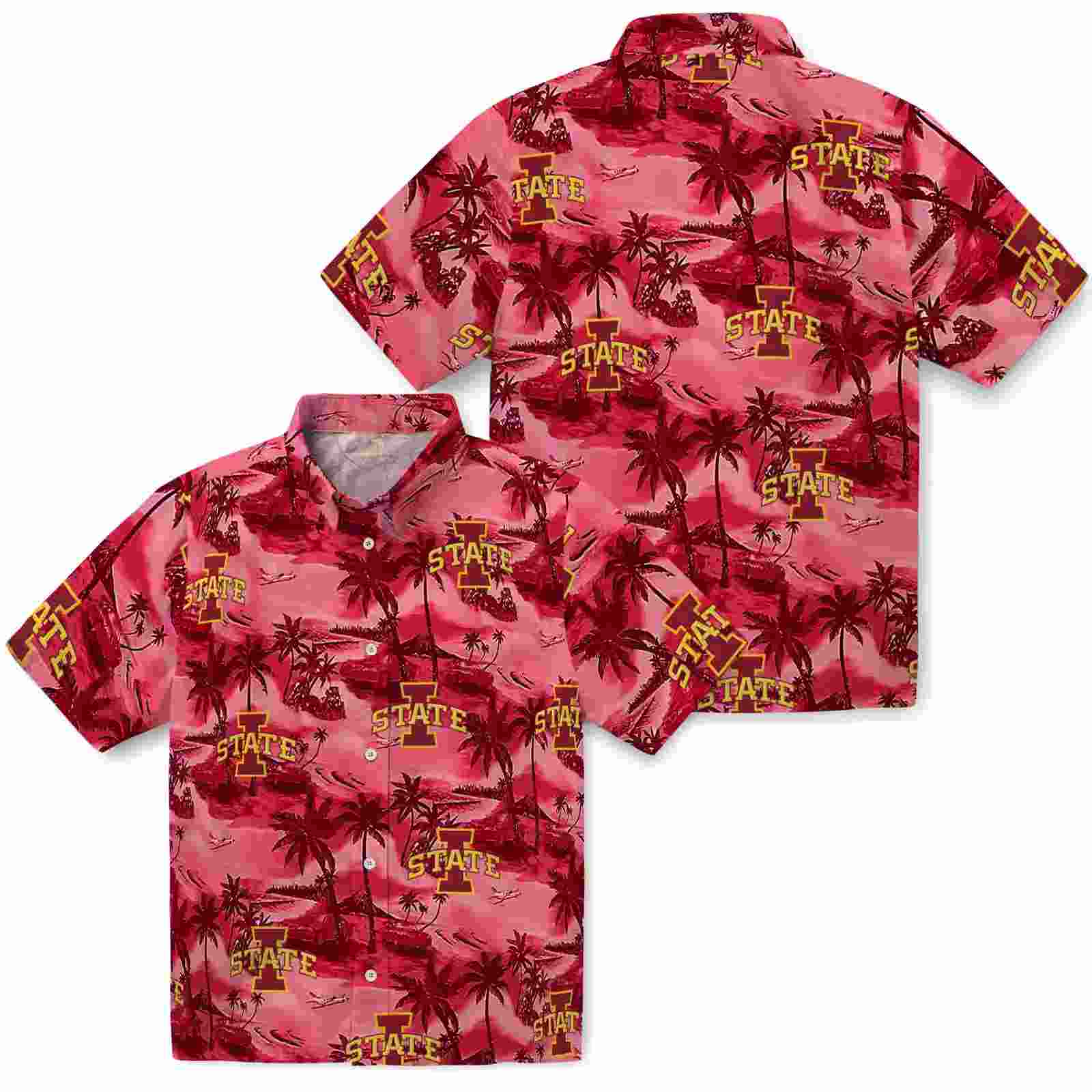 iowa state cyclones coastal palms red hawaiian shirt high quality