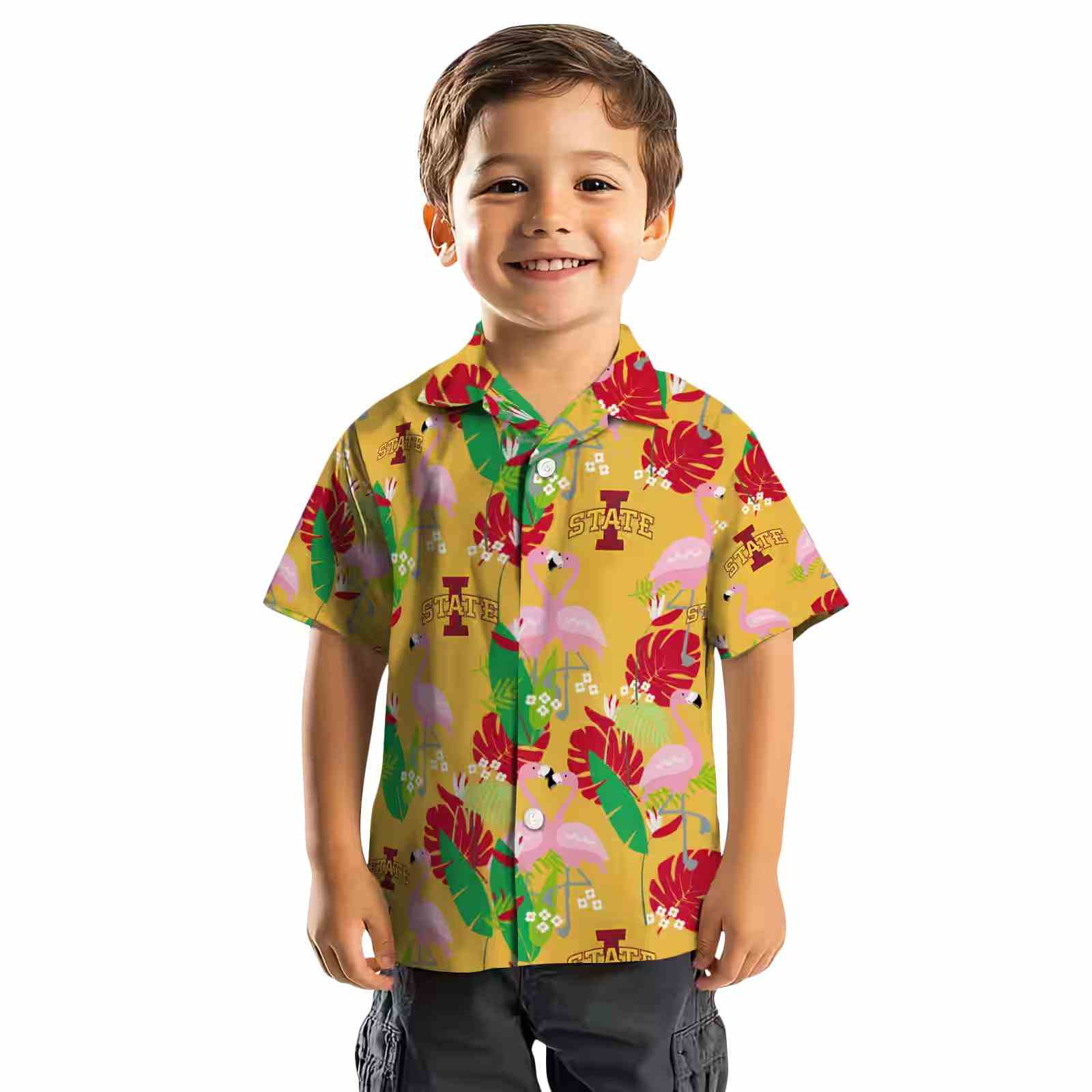 iowa state cyclones flamingo foliage red green hawaiian shirt top rated