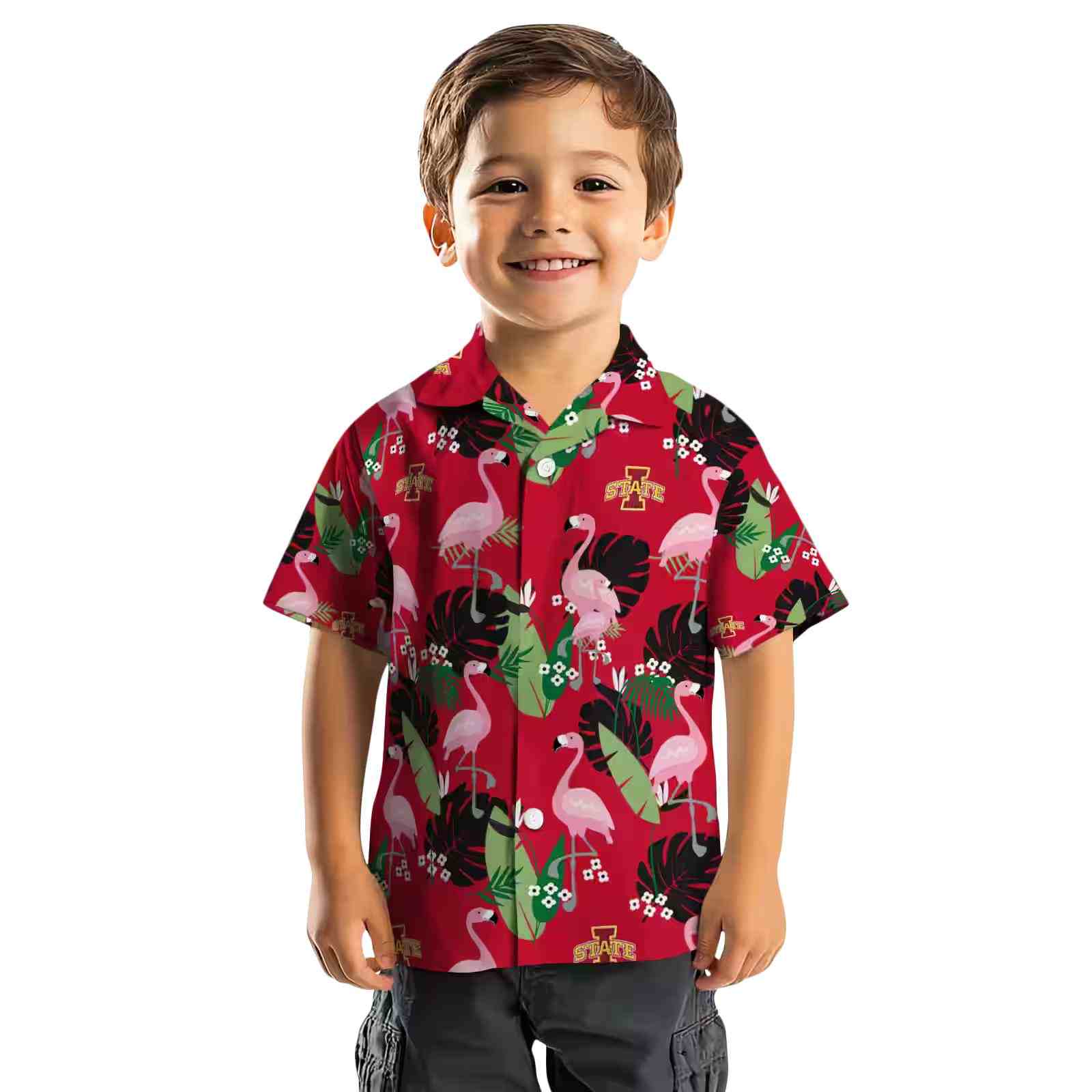 iowa state cyclones flamingo leaf motif red hawaiian shirt top rated