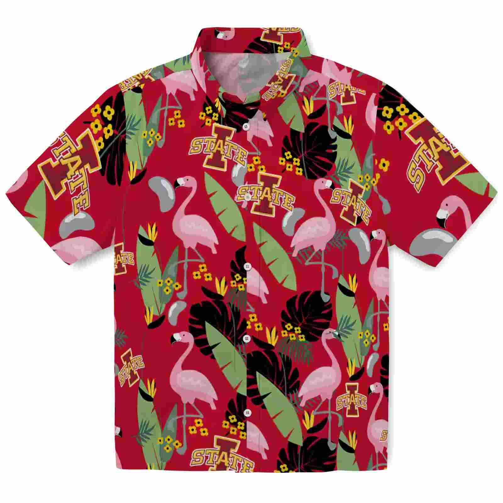 Iowa State Cyclones Flamingo Leaves Red Hawaiian Shirt