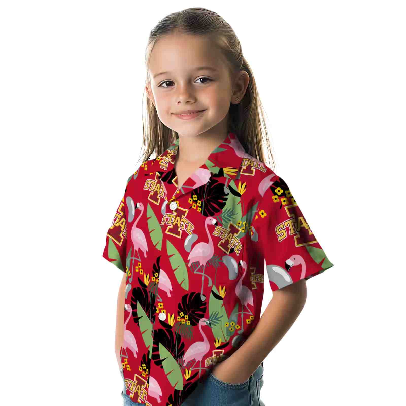 iowa state cyclones flamingo leaves red hawaiian shirt premium grade