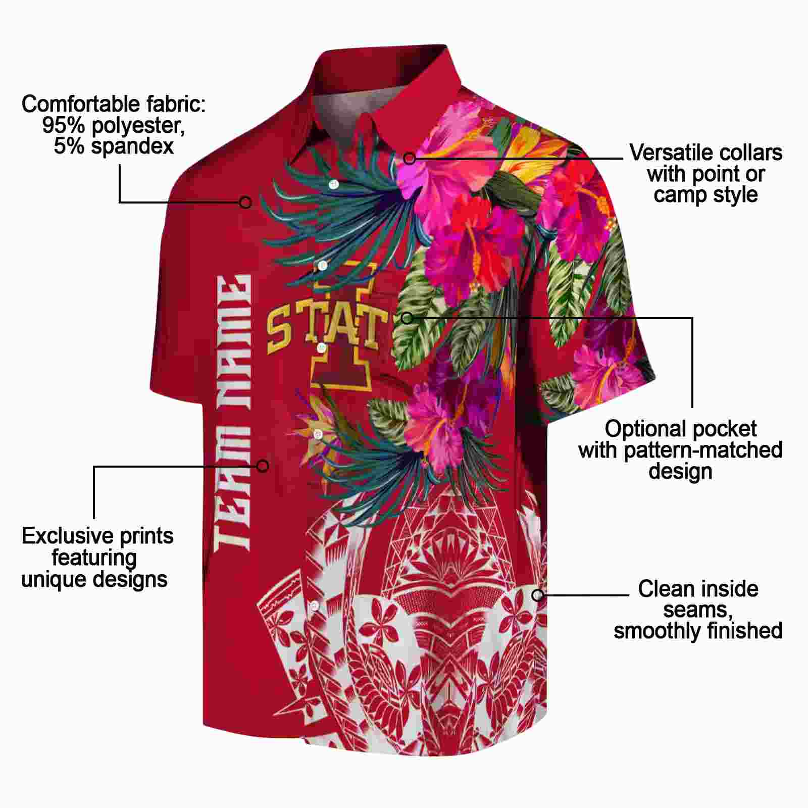 iowa state cyclones floral polynesian red hawaiian shirt new arrival