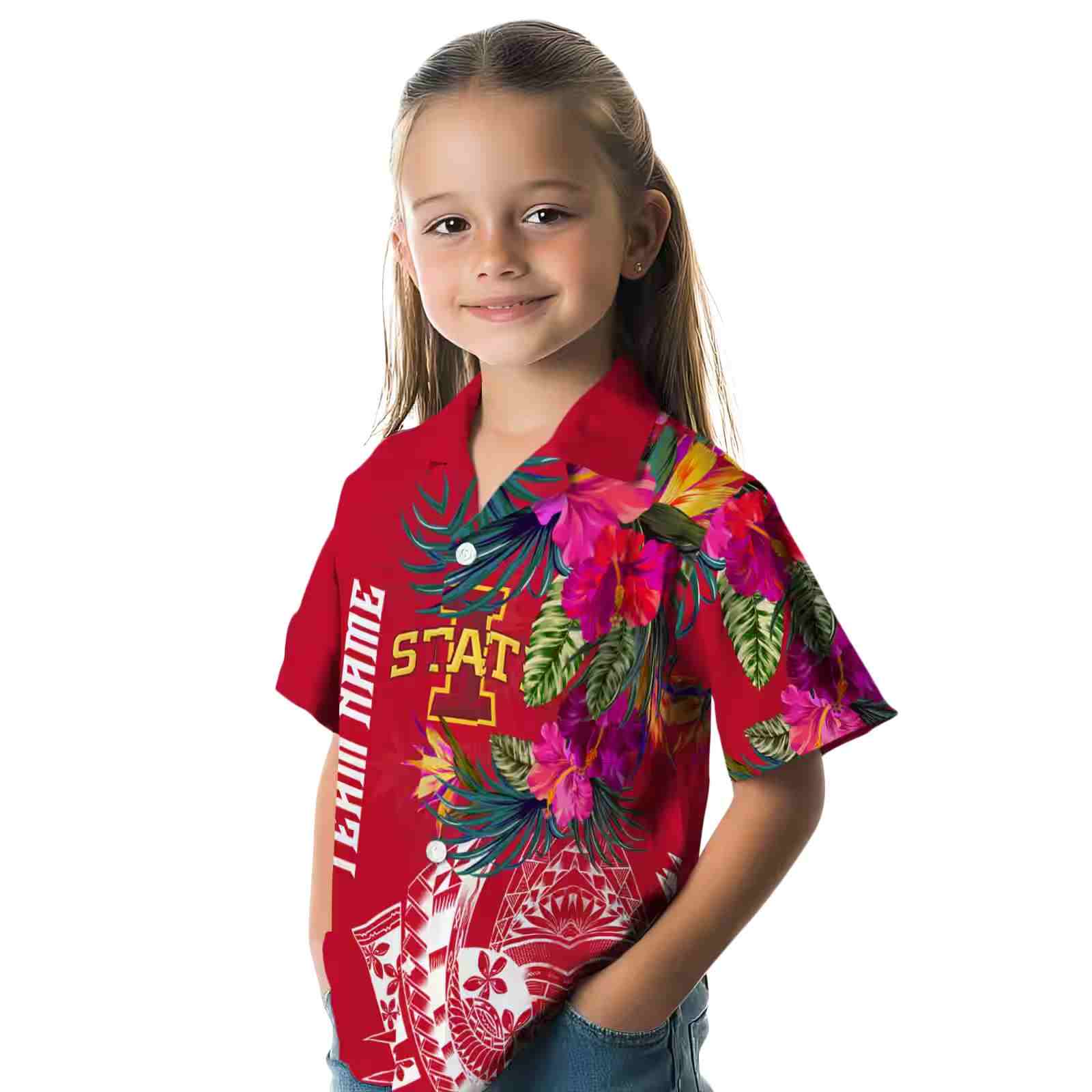 iowa state cyclones floral polynesian red hawaiian shirt premium grade