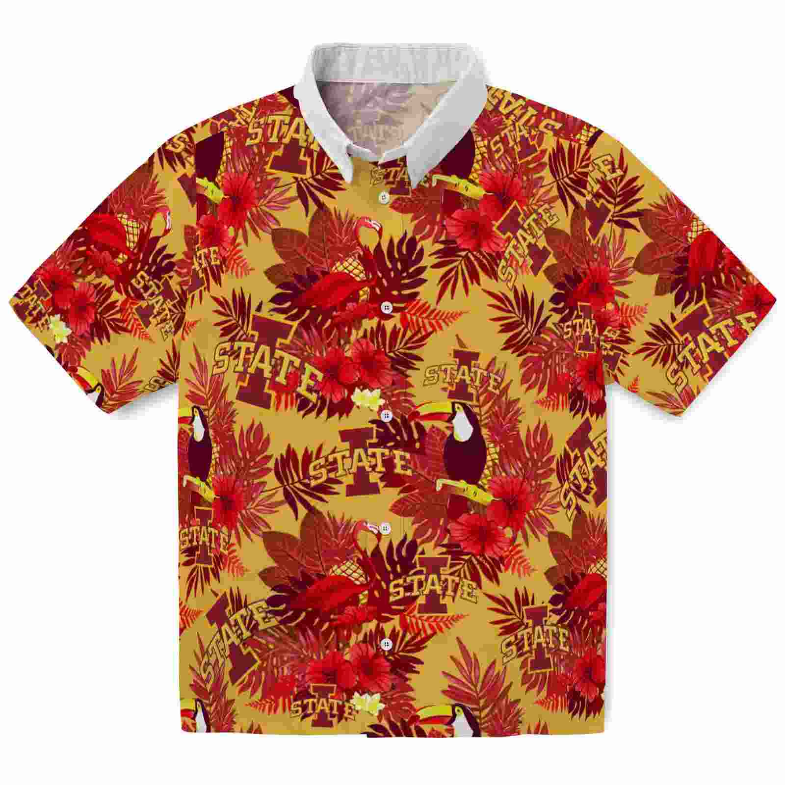 Iowa State Cyclones Floral Toucan Red Hawaiian Shirt