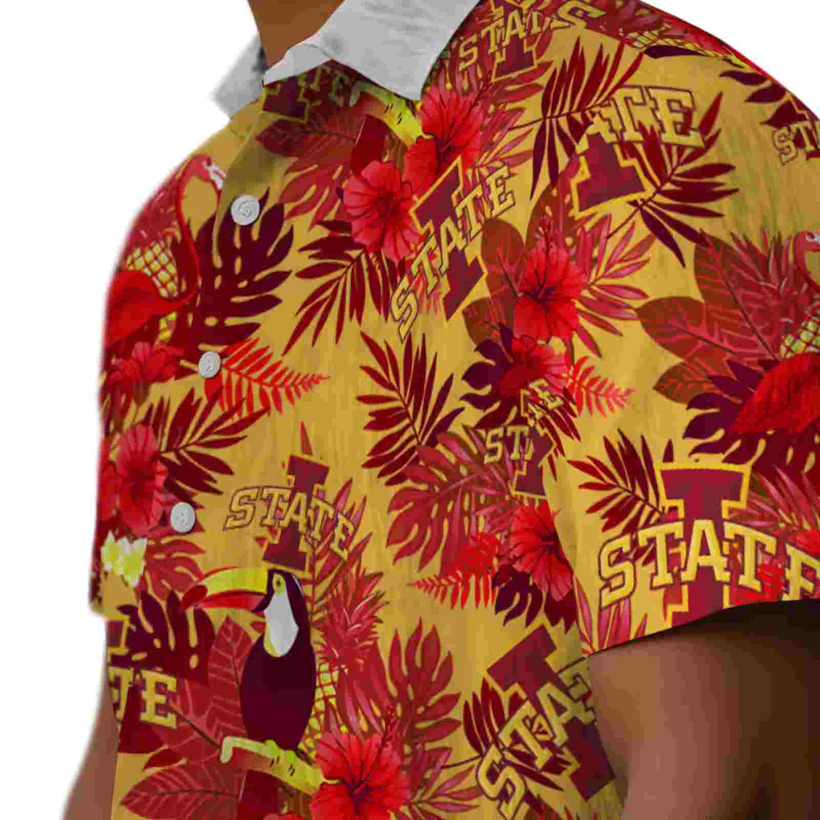 iowa state cyclones floral toucan red hawaiian shirt trendy