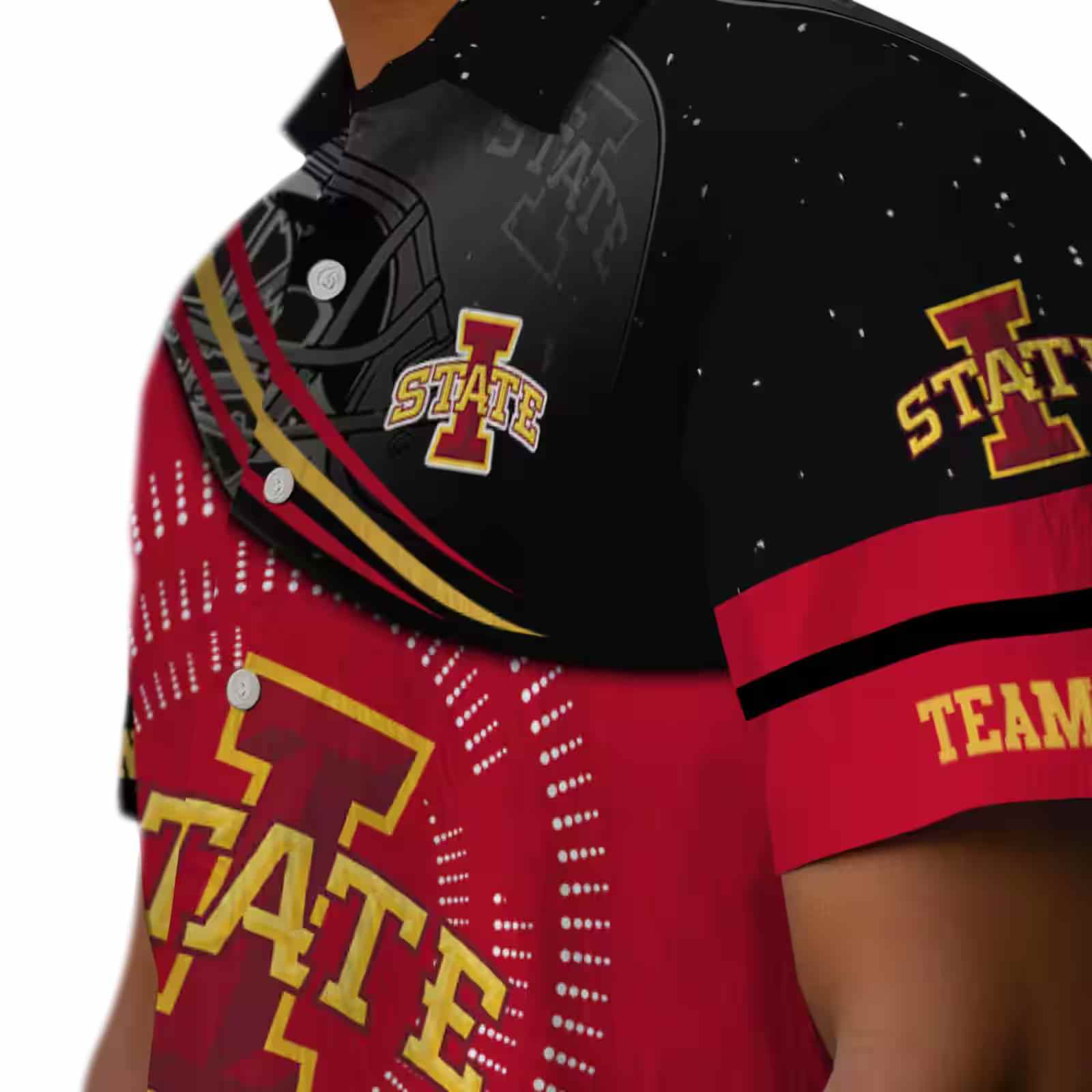 iowa state cyclones football wave red black hawaiian shirt trendy