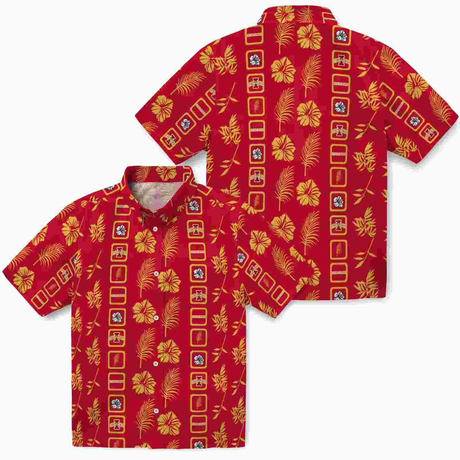 iowa state cyclones framed floral red hawaiian shirt high quality