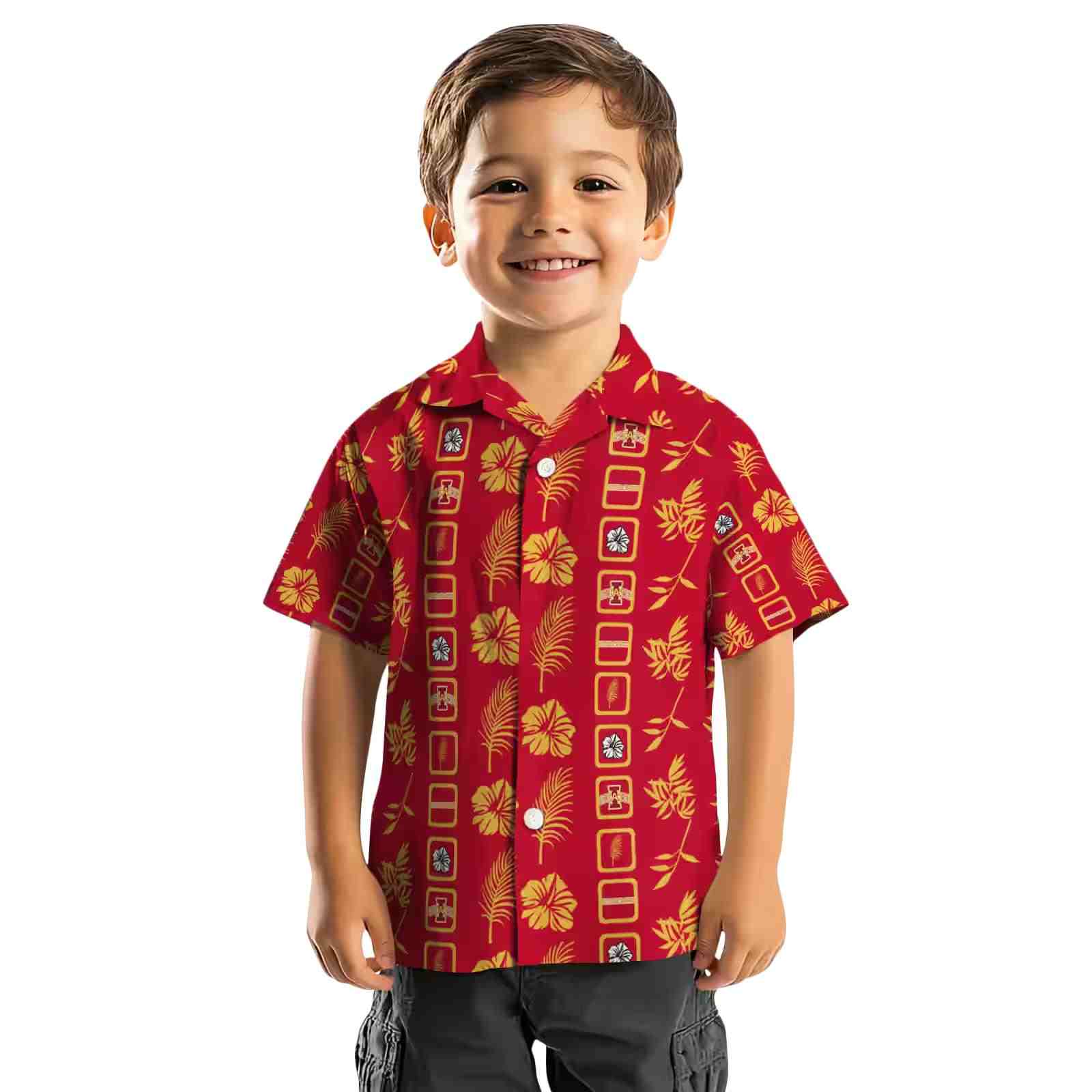 iowa state cyclones framed floral red hawaiian shirt top rated