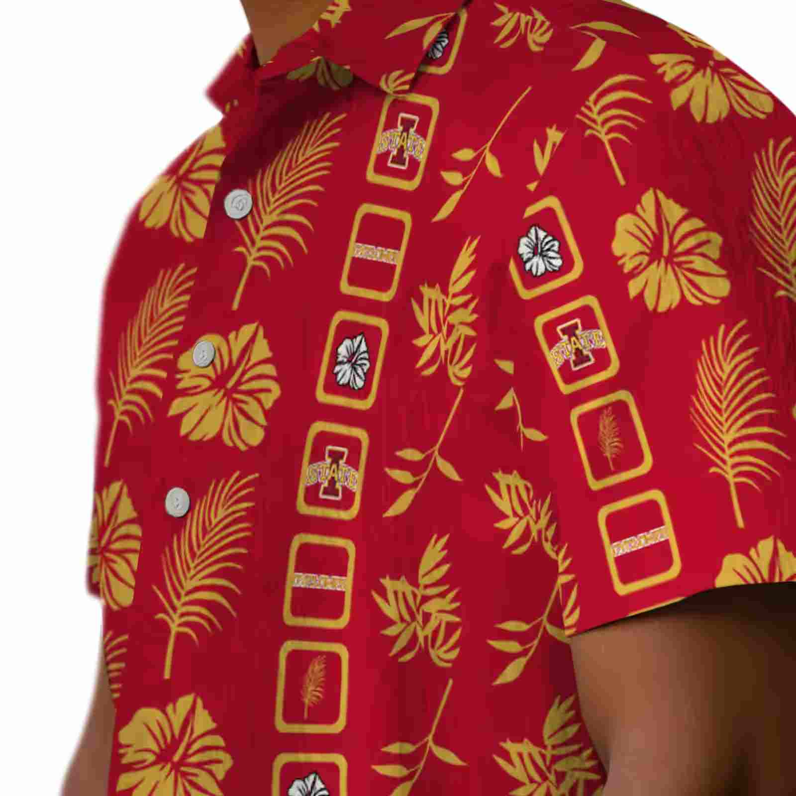 iowa state cyclones framed floral red hawaiian shirt trendy