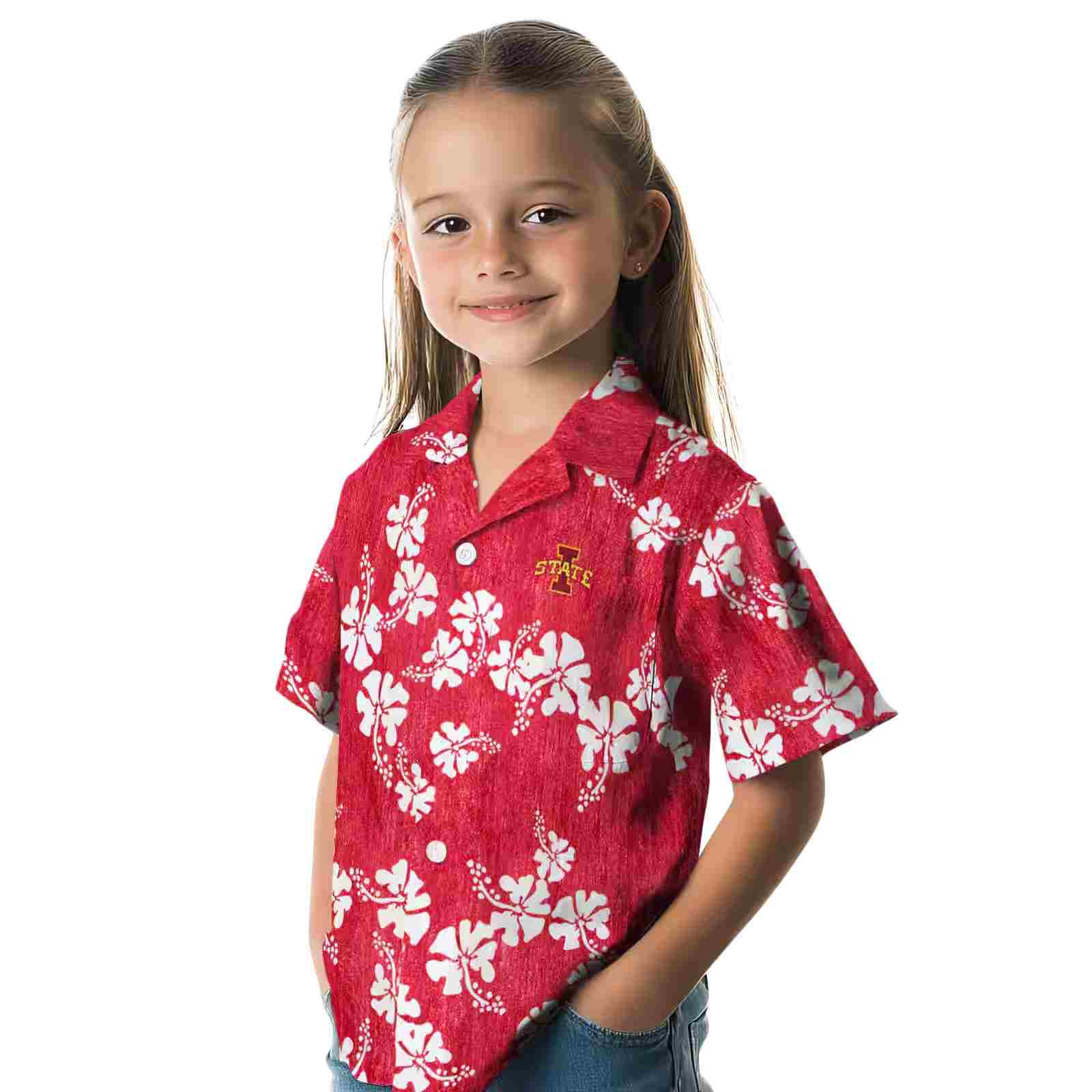 iowa state cyclones hibiscus clusters red hawaiian shirt premium grade