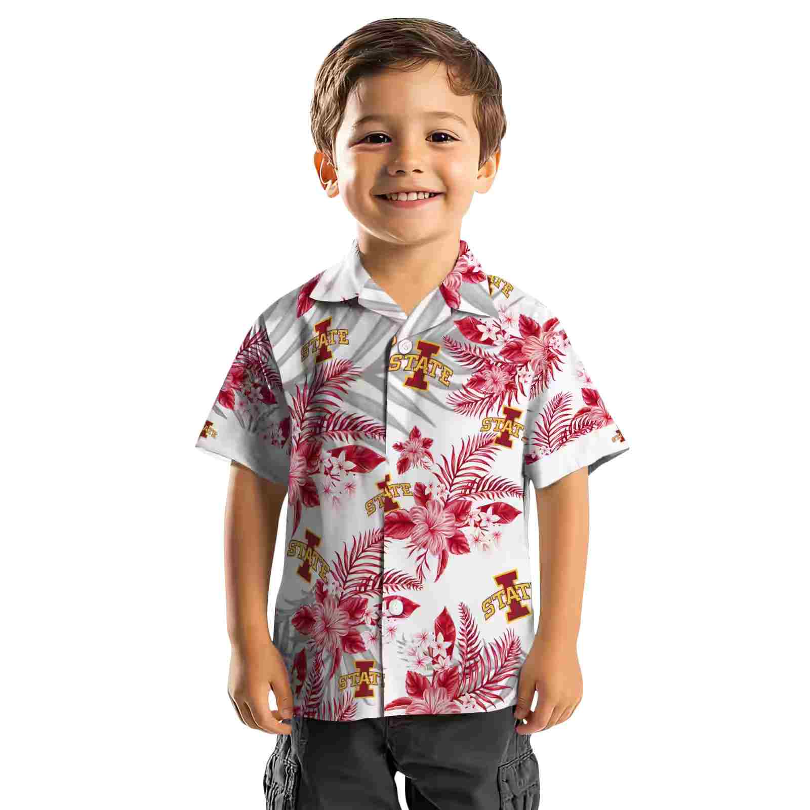 iowa state cyclones hibiscus palm leaves red white hawaiian shirt top rated