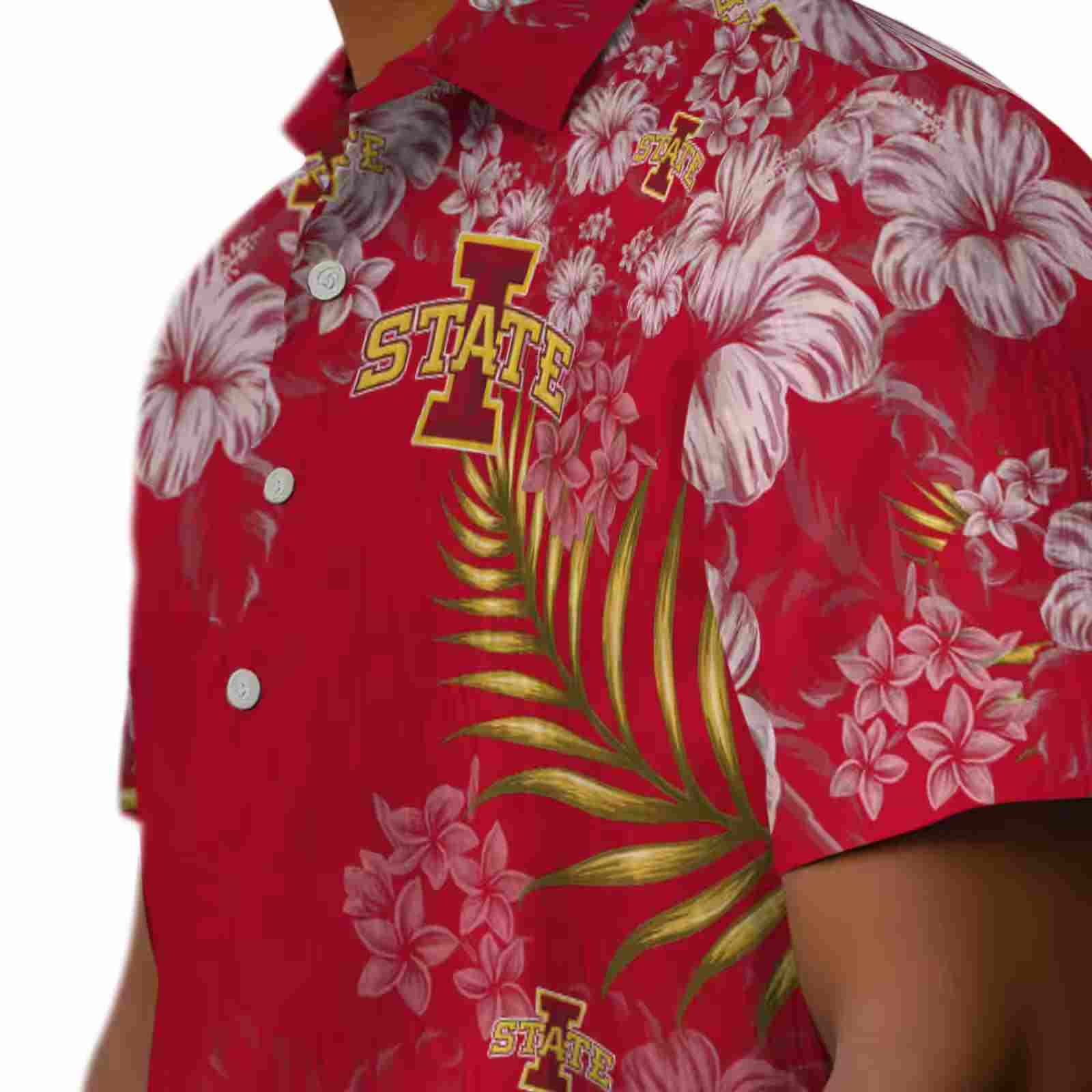 iowa state cyclones hibiscus print red hawaiian shirt trendy