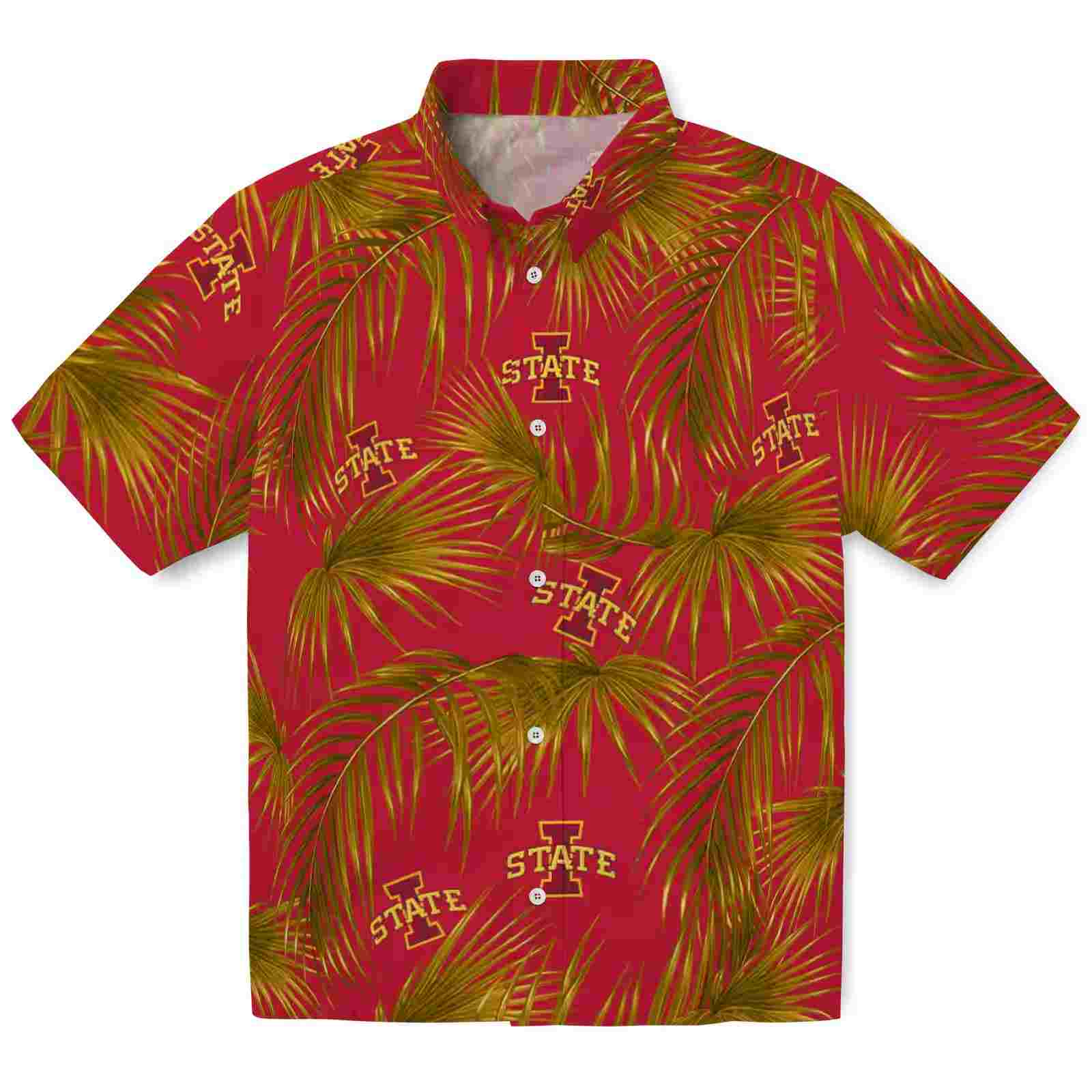 Iowa State Cyclones Leafy Palms Red Hawaiian Shirt