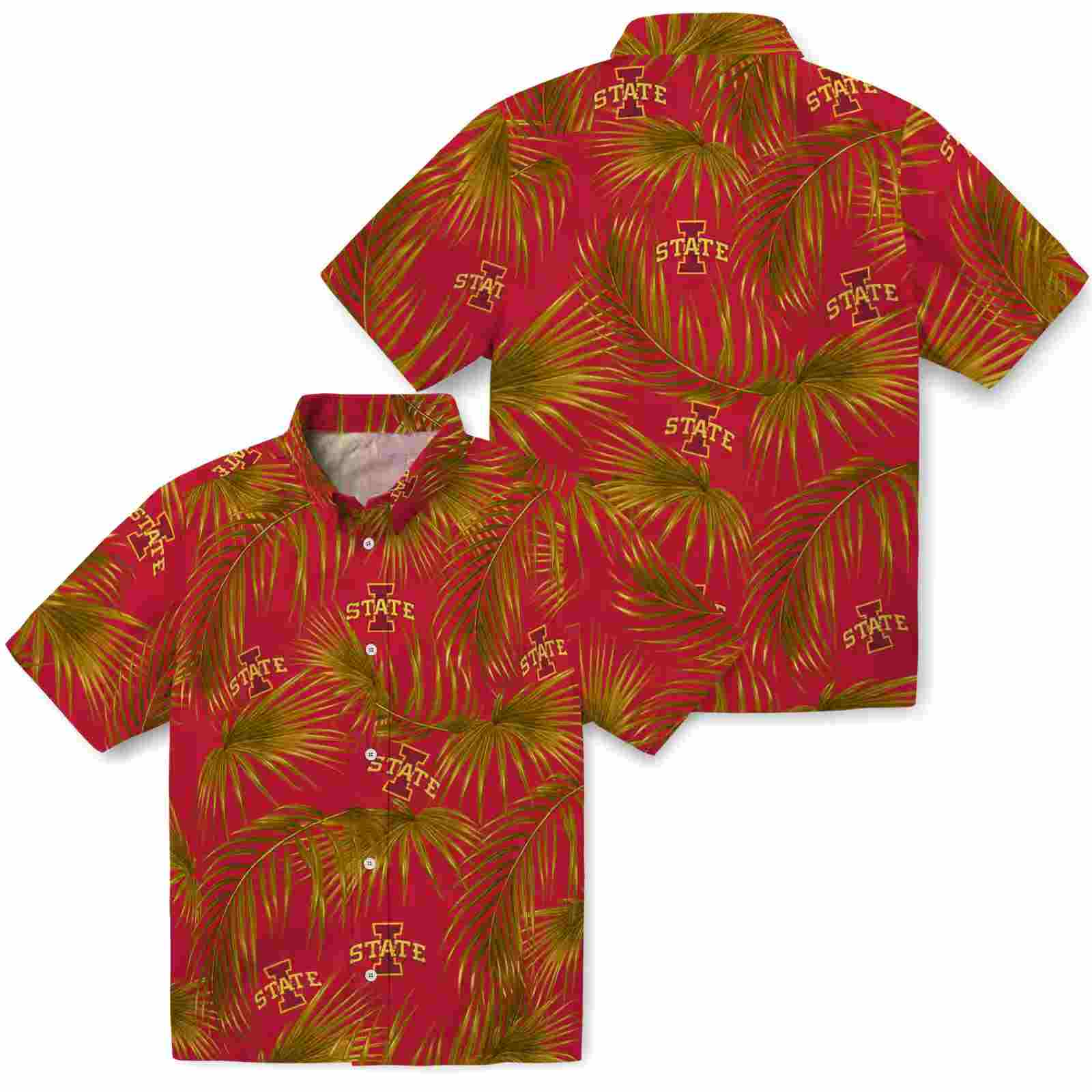 iowa state cyclones leafy palms red hawaiian shirt high quality