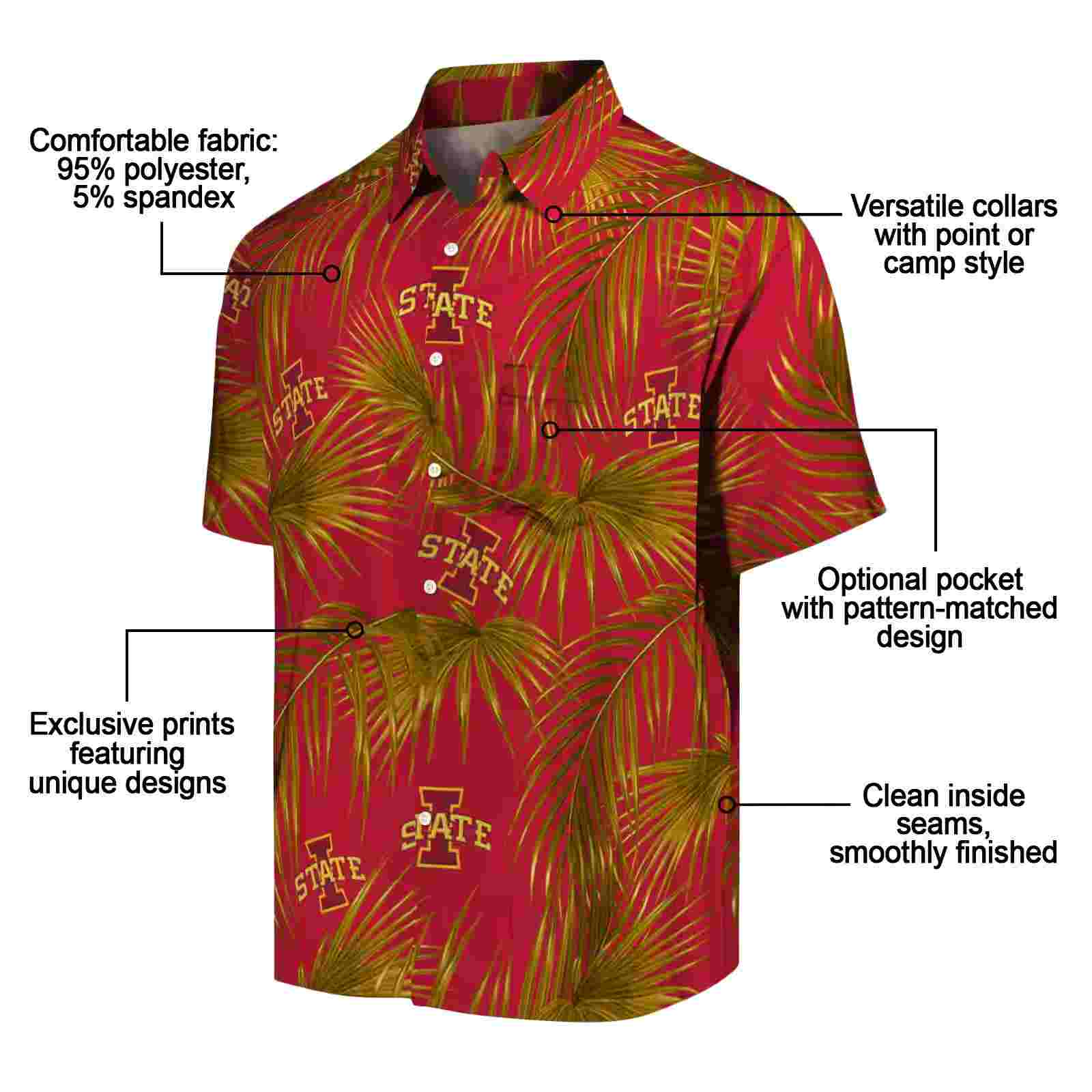 iowa state cyclones leafy palms red hawaiian shirt new arrival