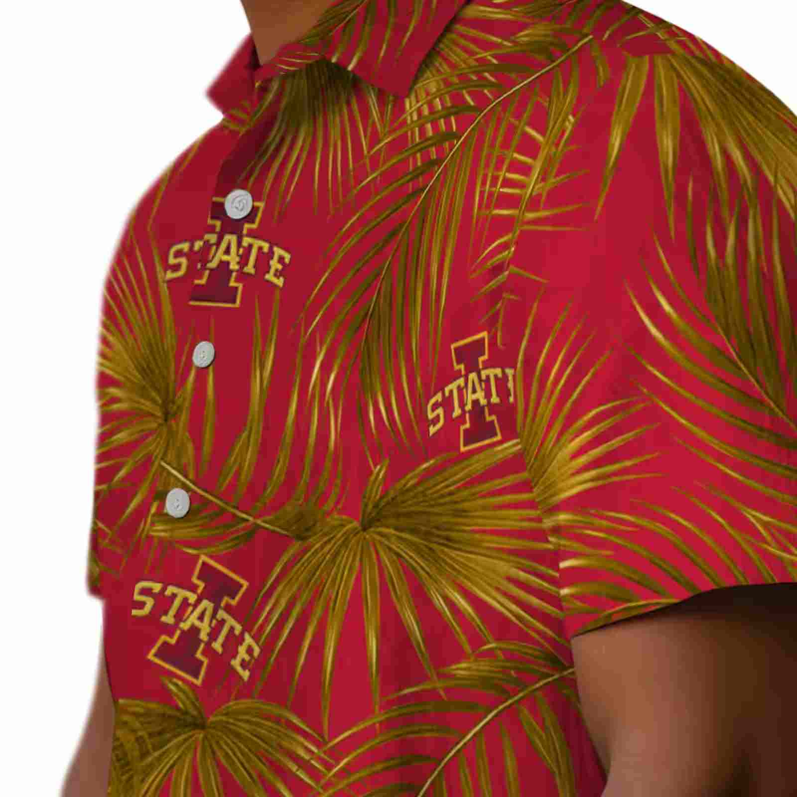 iowa state cyclones leafy palms red hawaiian shirt trendy