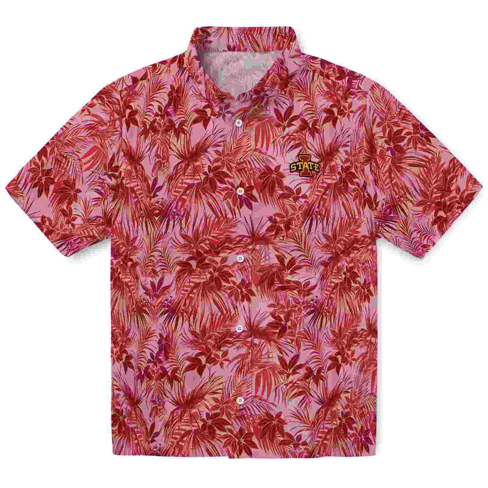 Iowa State Cyclones Leafy Pattern Red Hawaiian Shirt