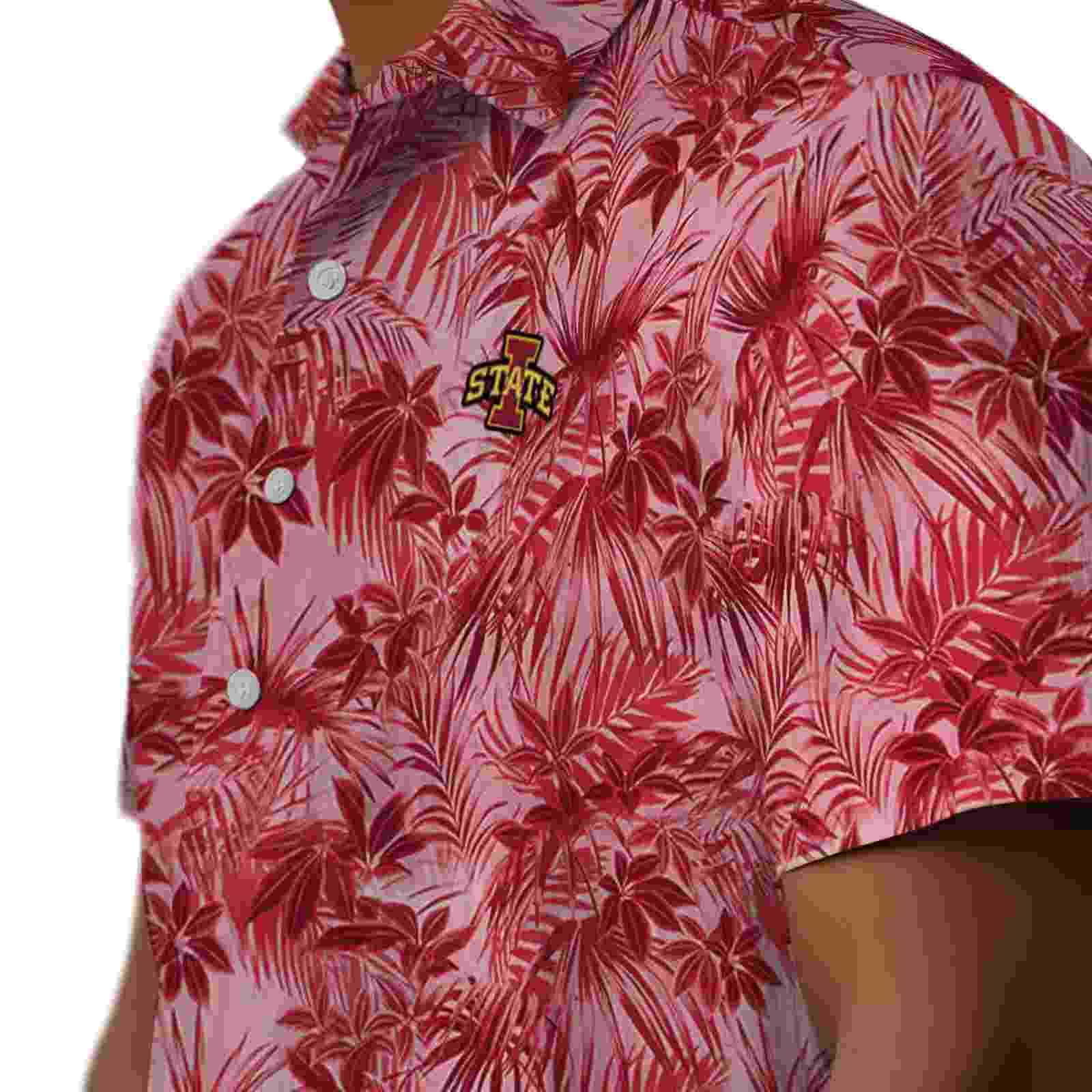 iowa state cyclones leafy pattern red hawaiian shirt trendy