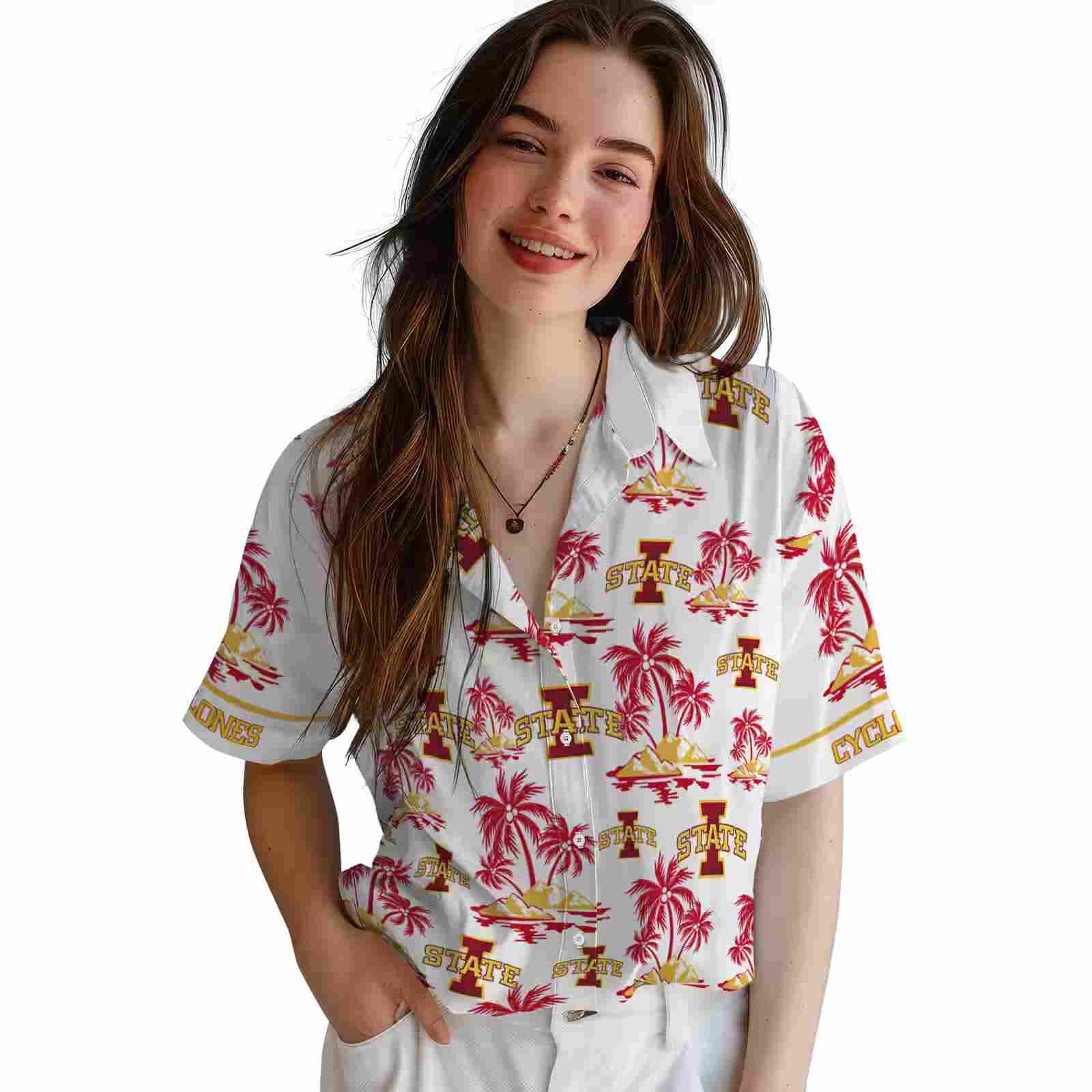 iowa state cyclones palm island print red white hawaiian shirt latest model