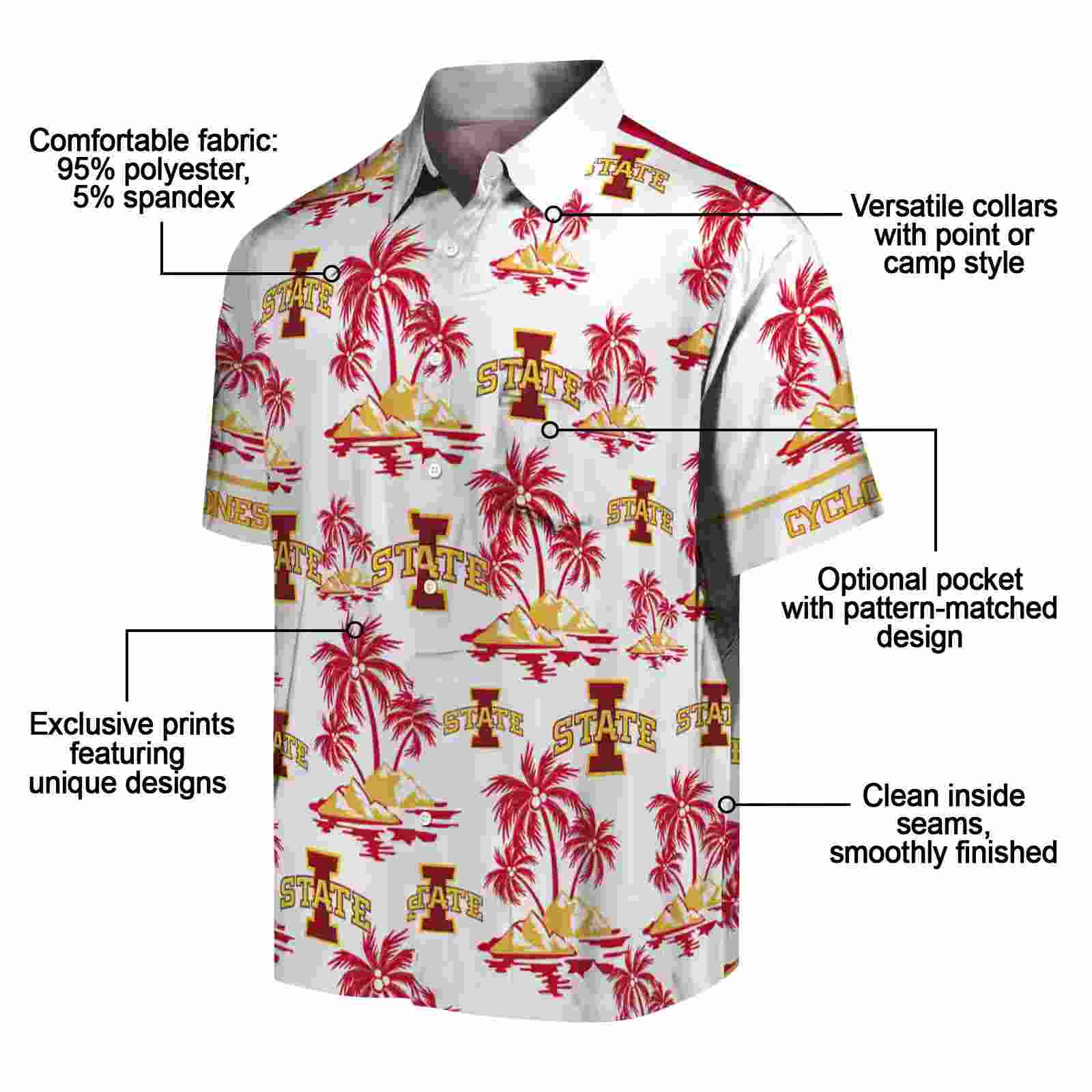 iowa state cyclones palm island print red white hawaiian shirt new arrival