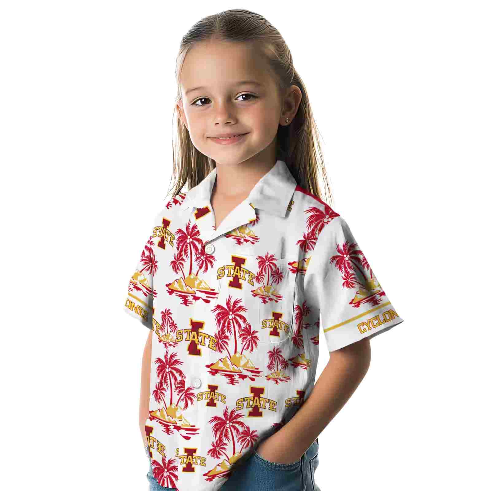 iowa state cyclones palm island print red white hawaiian shirt premium grade