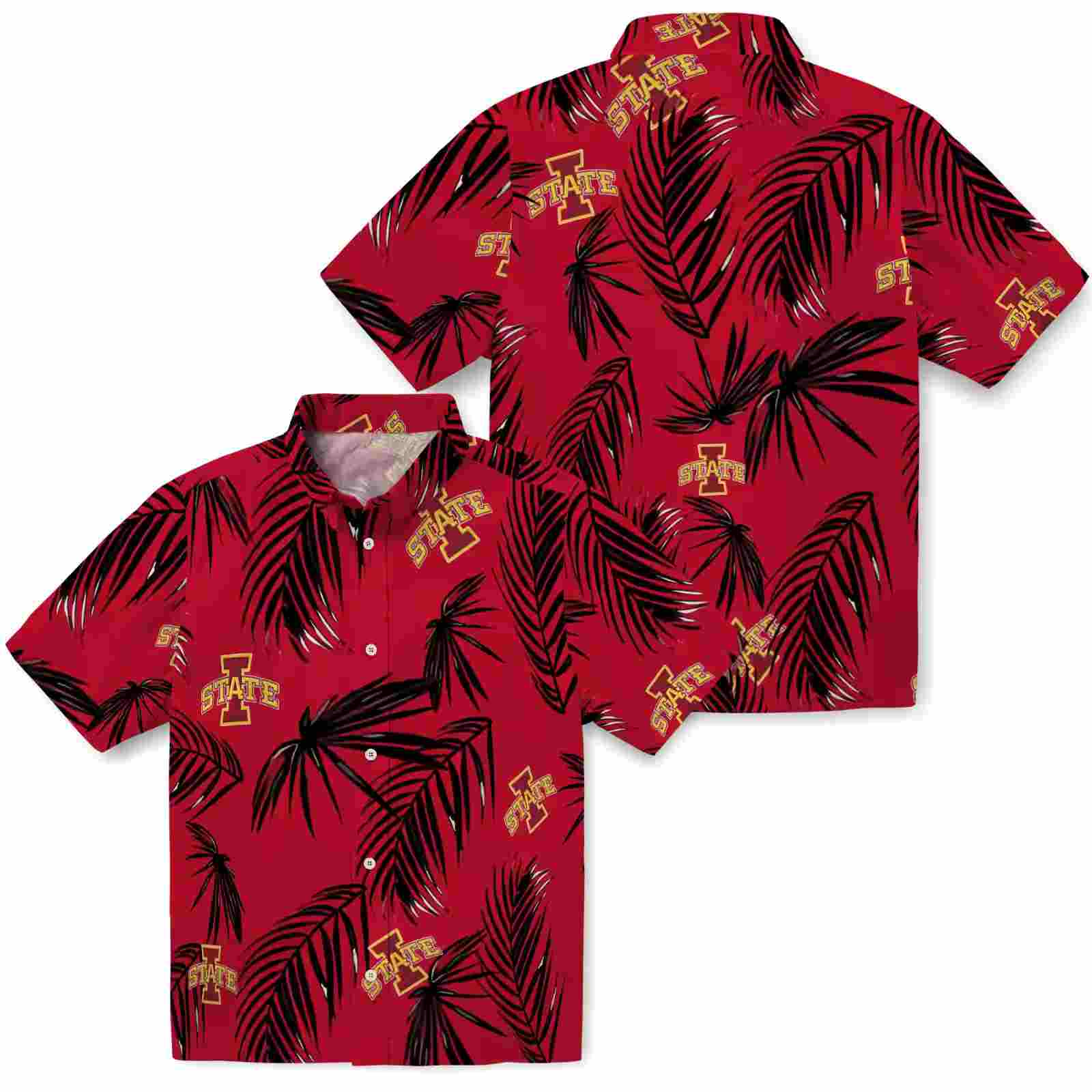 iowa state cyclones palm leaf red hawaiian shirt high quality