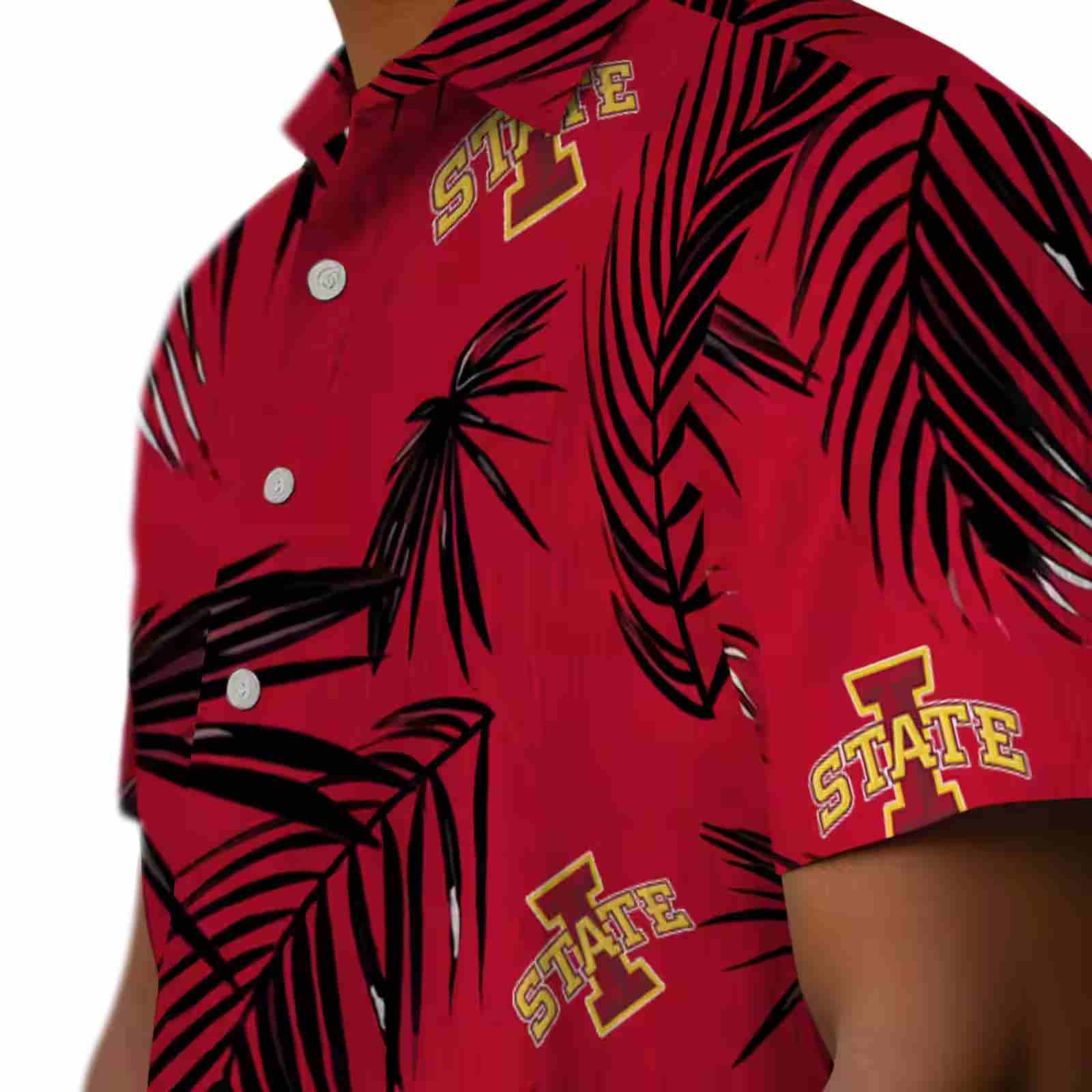 iowa state cyclones palm leaf red hawaiian shirt trendy