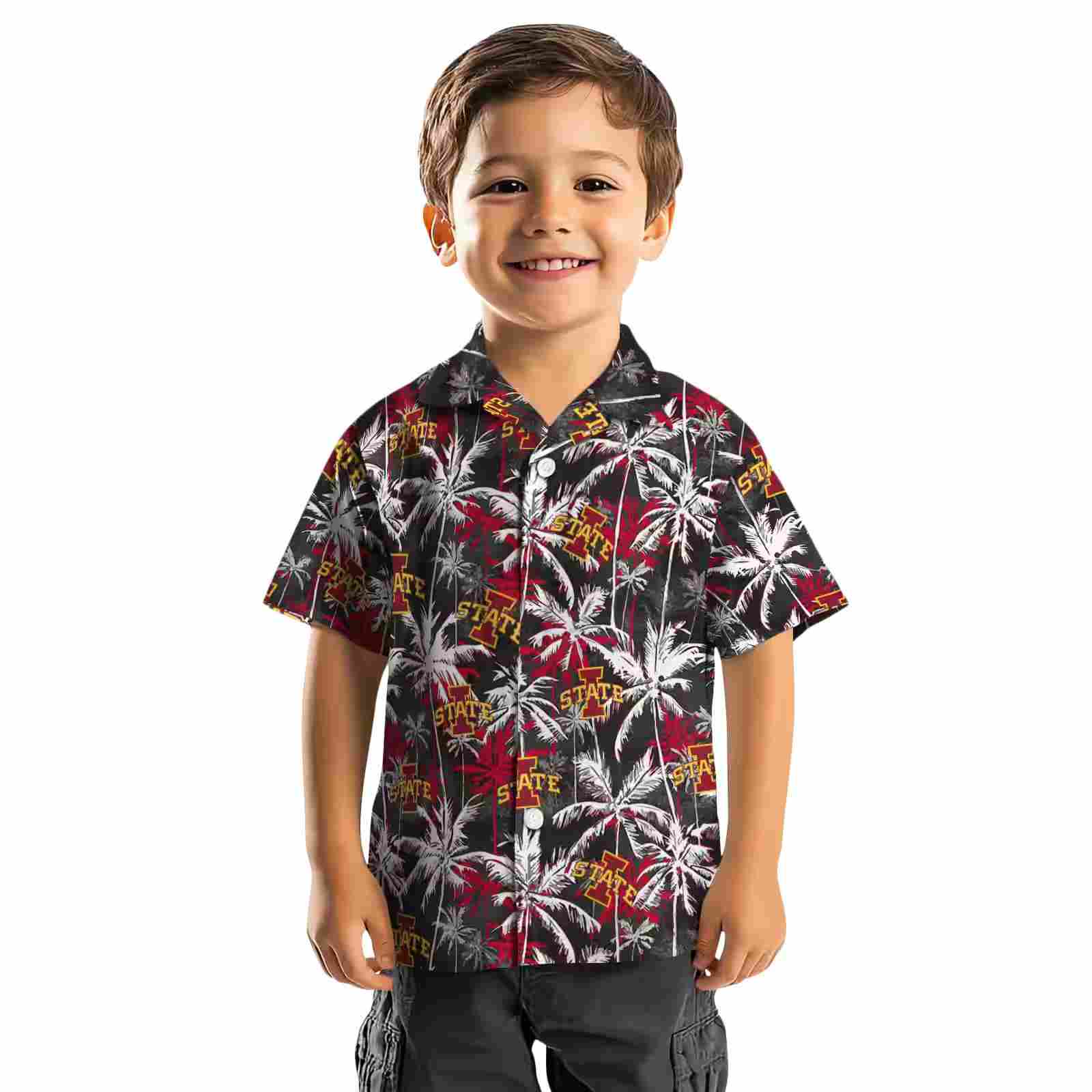 iowa state cyclones palm pattern red black hawaiian shirt top rated