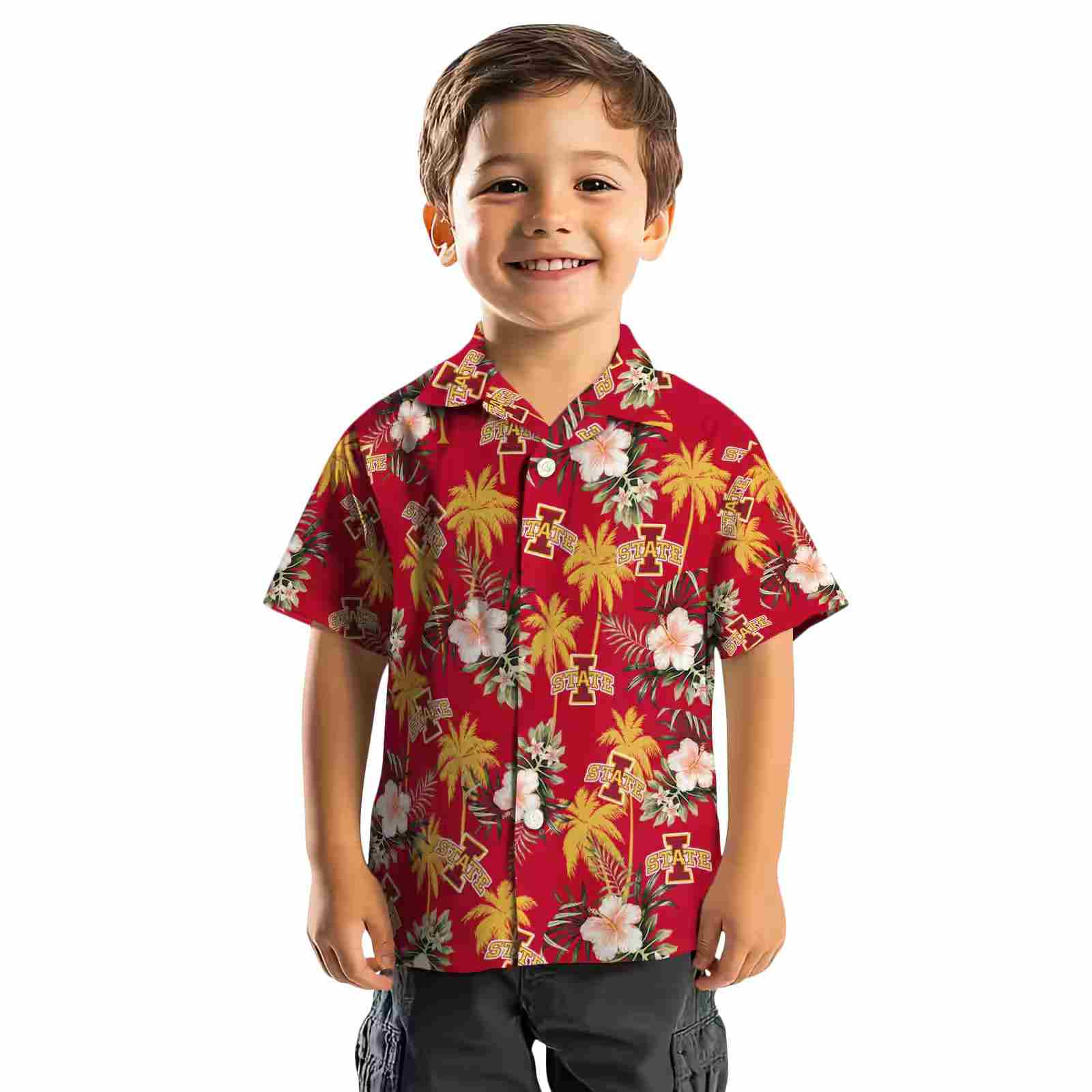 iowa state cyclones palm tree flower red hawaiian shirt top rated