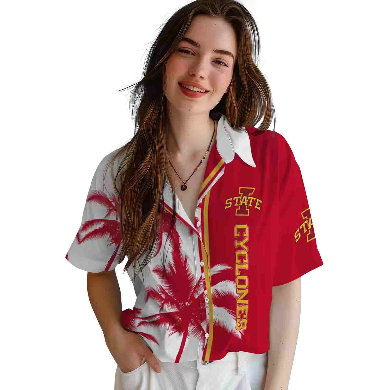 iowa state cyclones palm trees red white hawaiian shirt latest model