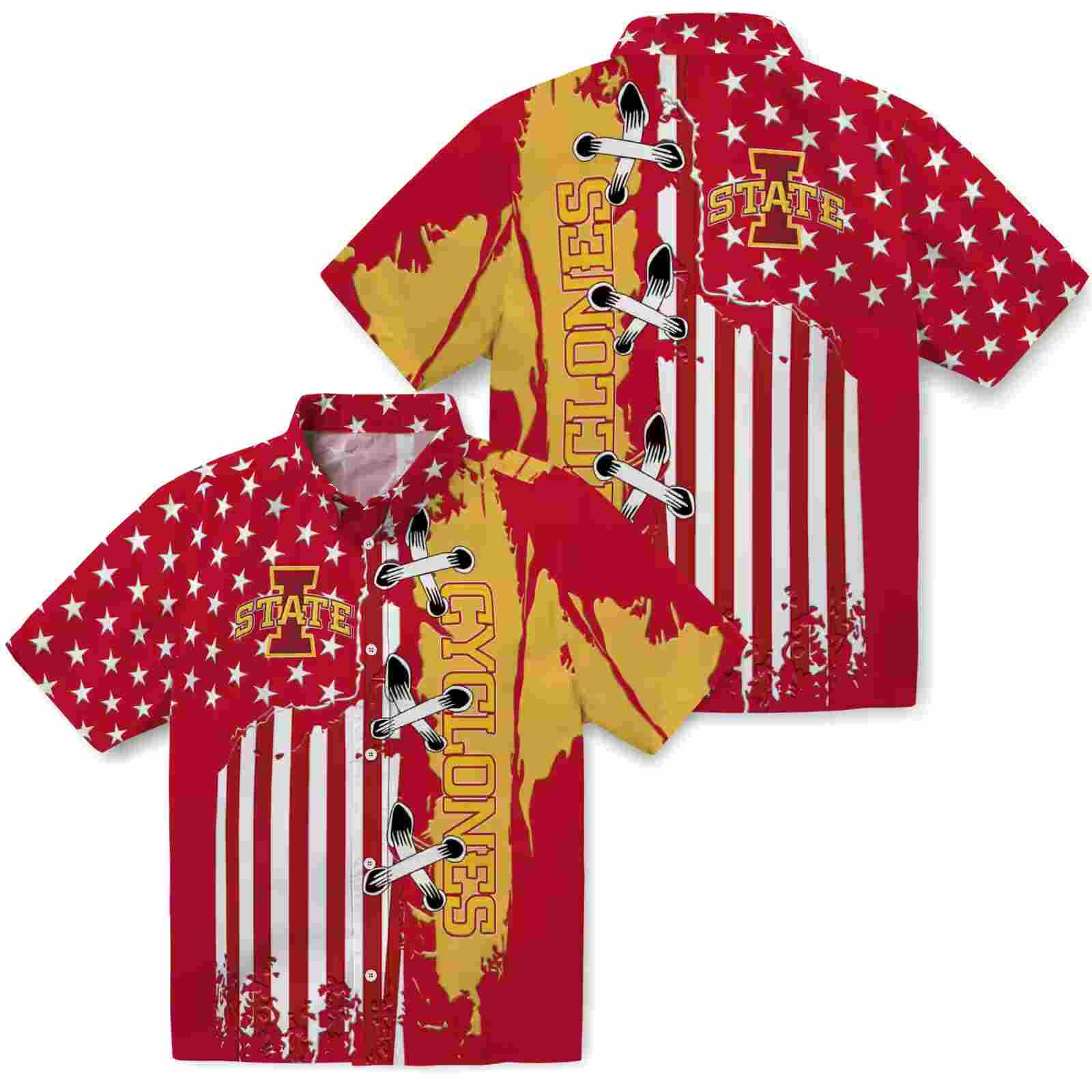 iowa state cyclones stitched flag red hawaiian shirt high quality