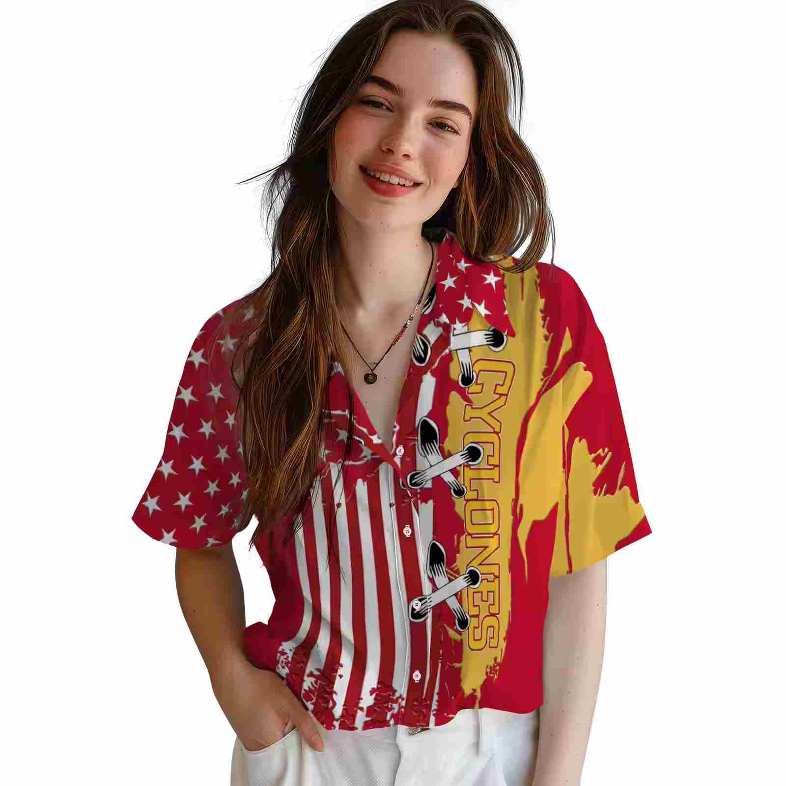 iowa state cyclones stitched flag red hawaiian shirt latest model