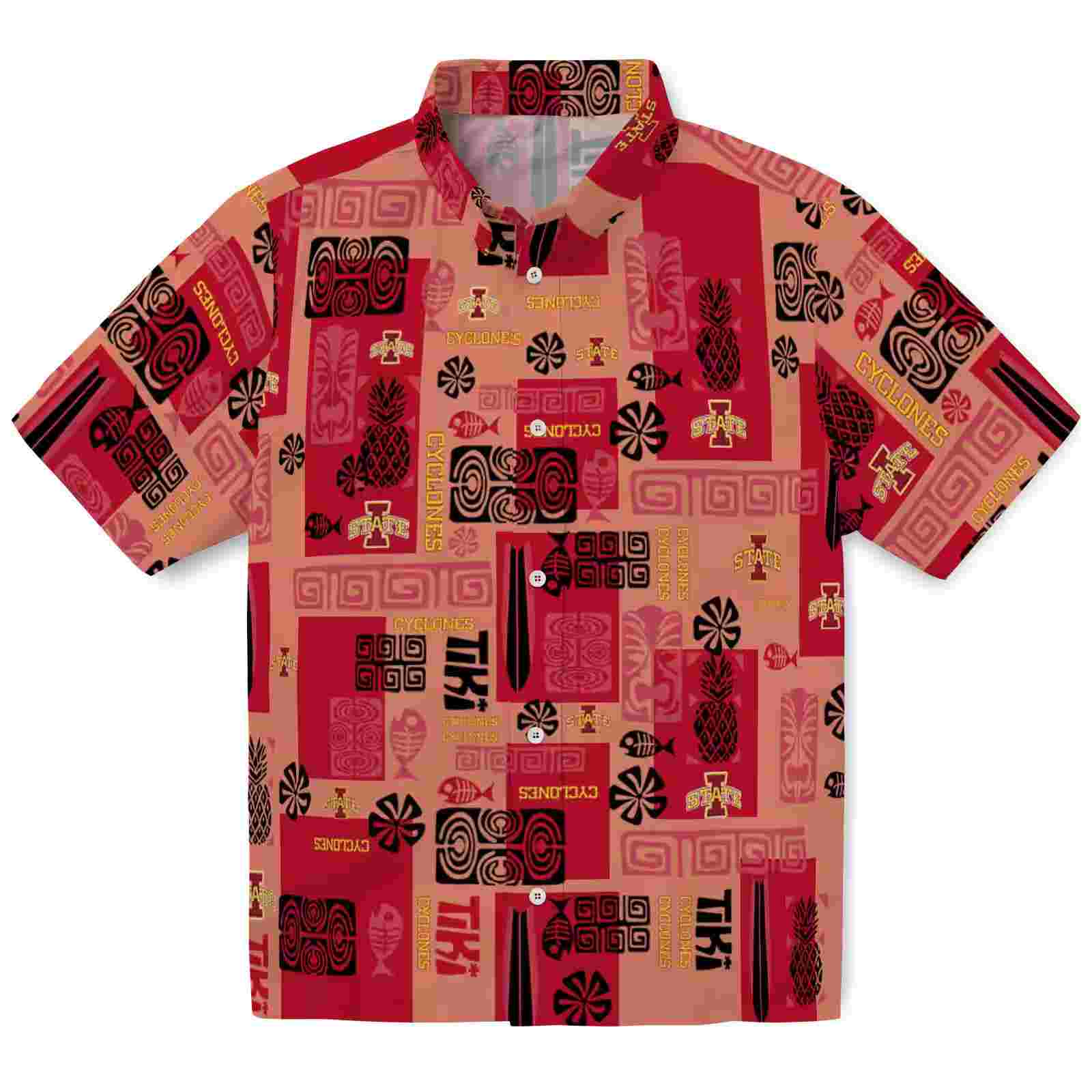 Iowa State Cyclones Tribal Symbols Red Hawaiian Shirt