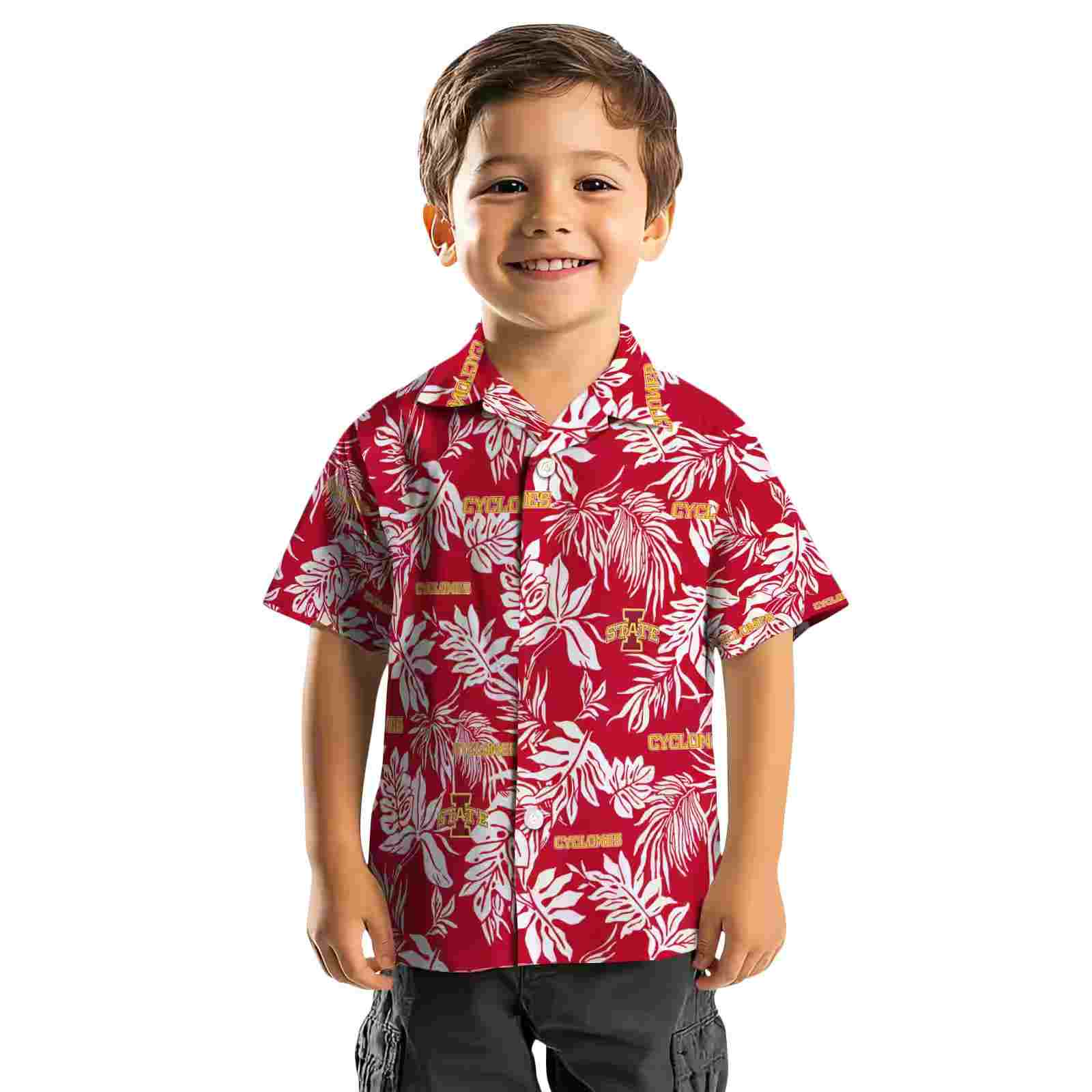 iowa state cyclones tropical leaf red white hawaiian shirt top rated