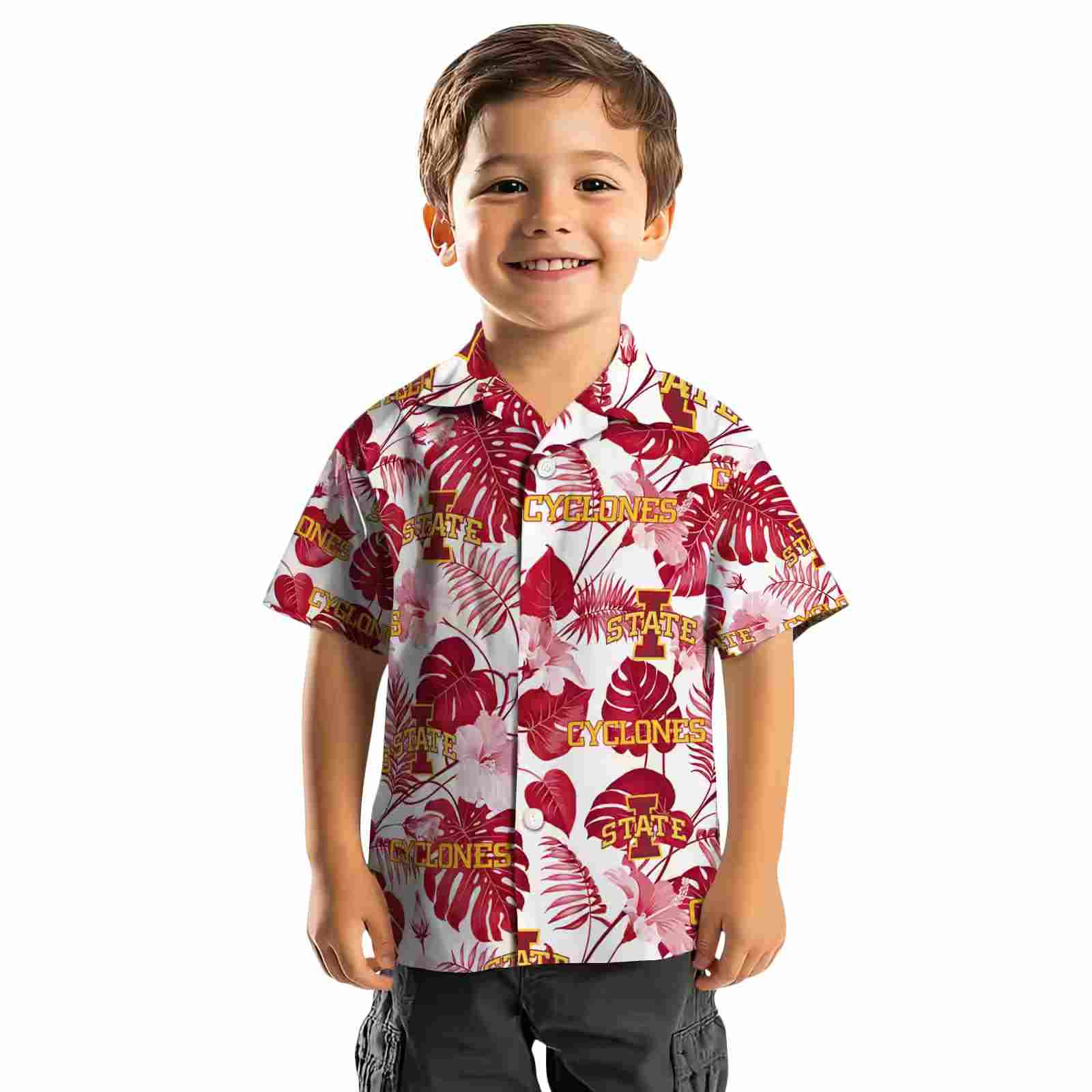 iowa state cyclones tropical plants red white hawaiian shirt top rated