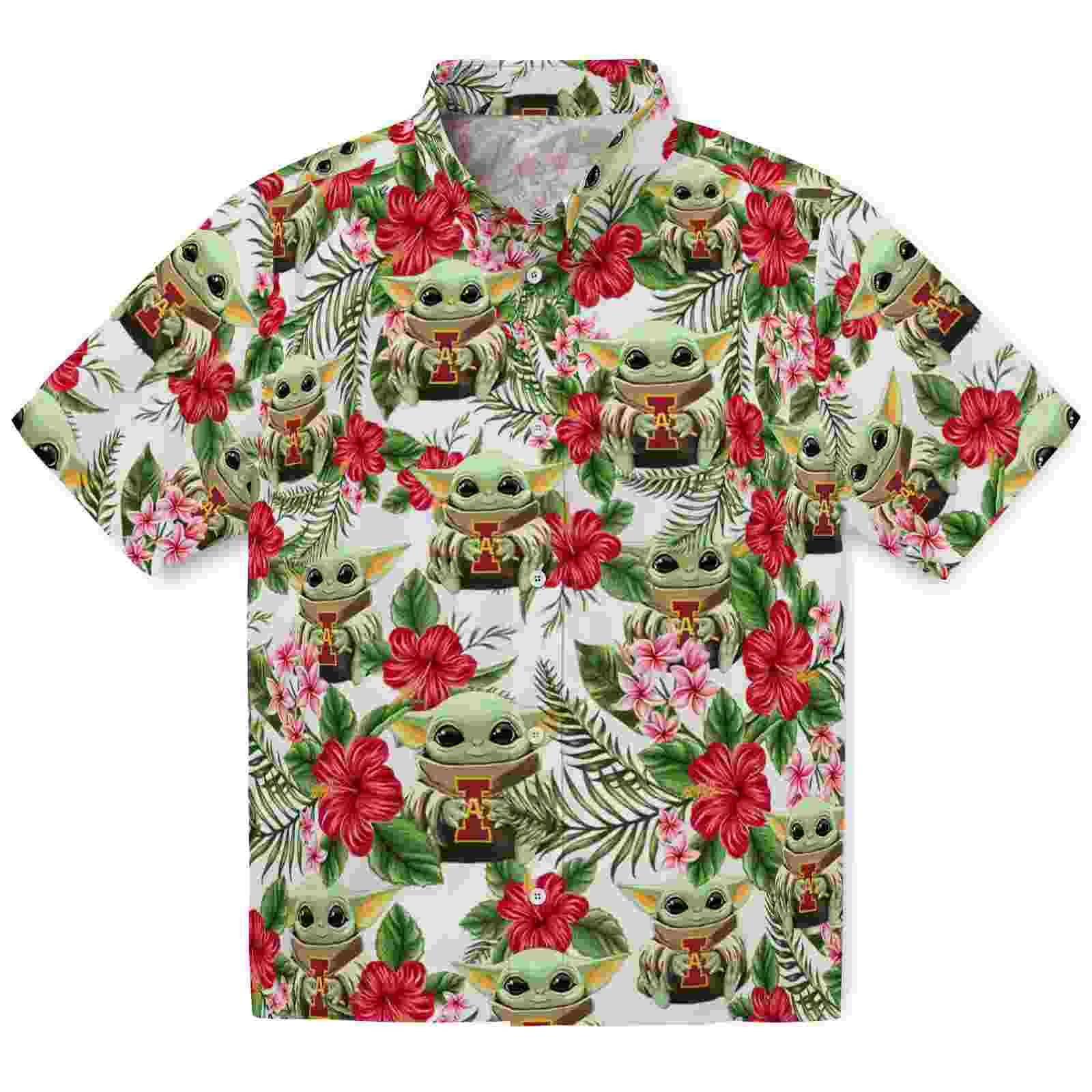 Iowa State Cyclones Tropical Yoda Green Hawaiian Shirt