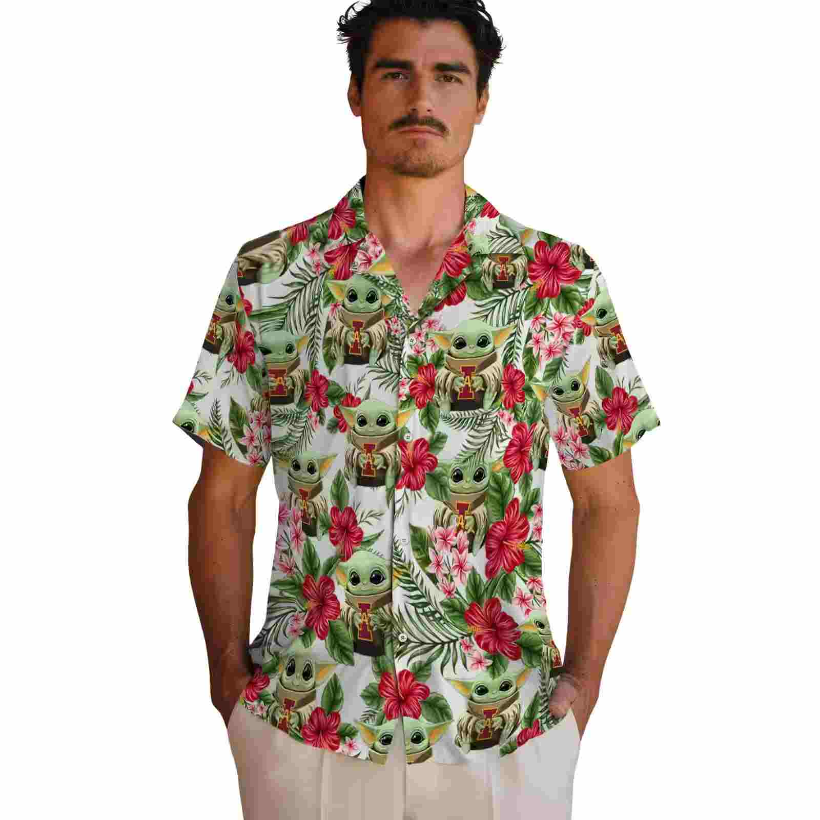 iowa state cyclones tropical yoda green hawaiian shirt fashion forward