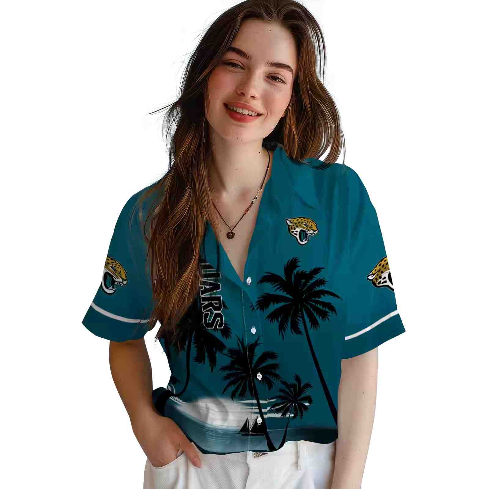 jacksonville jaguars beach sunset teal black hawaiian shirt latest model