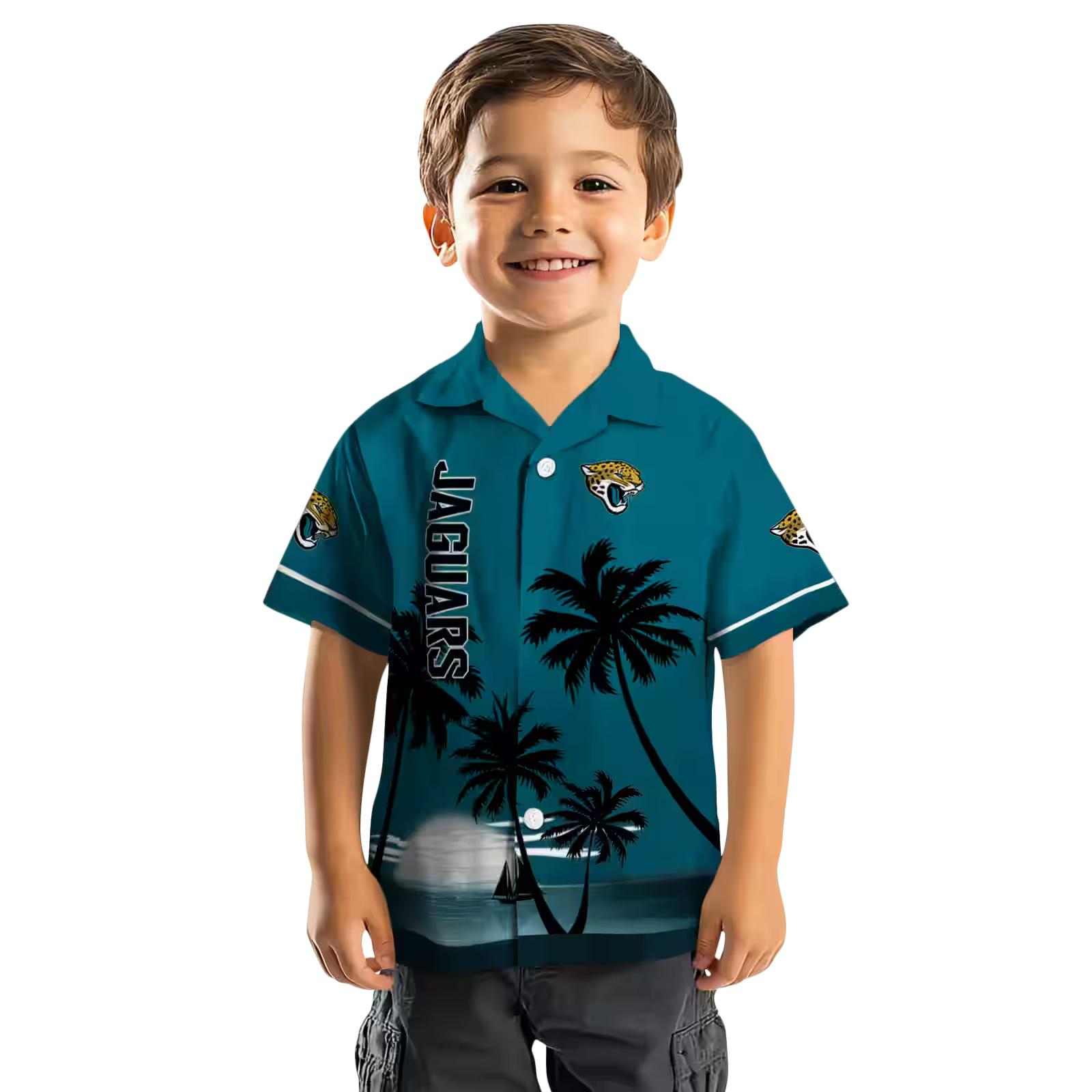 jacksonville jaguars beach sunset teal black hawaiian shirt top rated