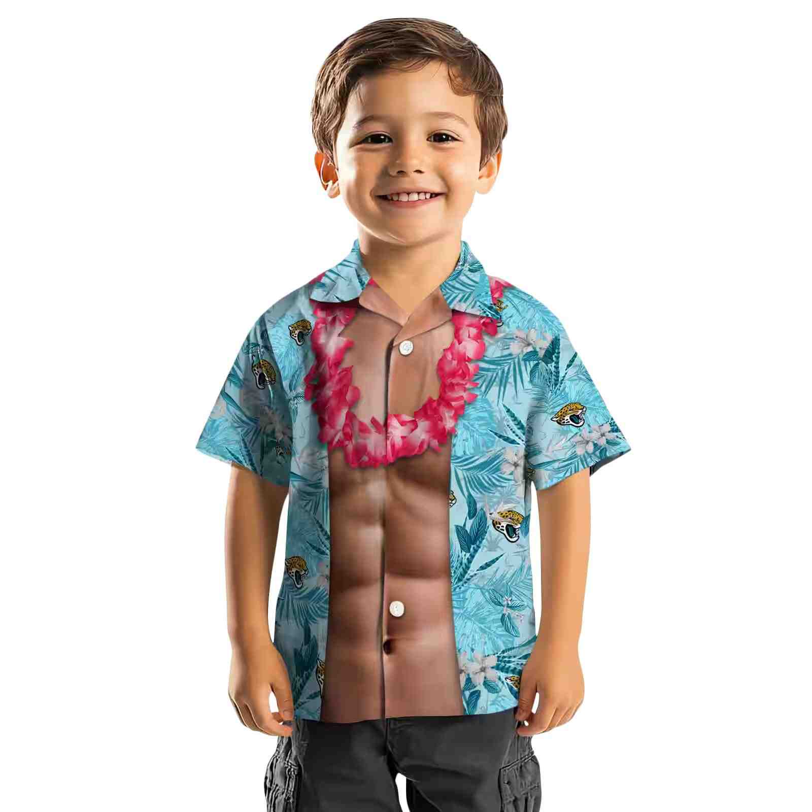 jacksonville jaguars chest illusion teal hawaiian shirt top rated