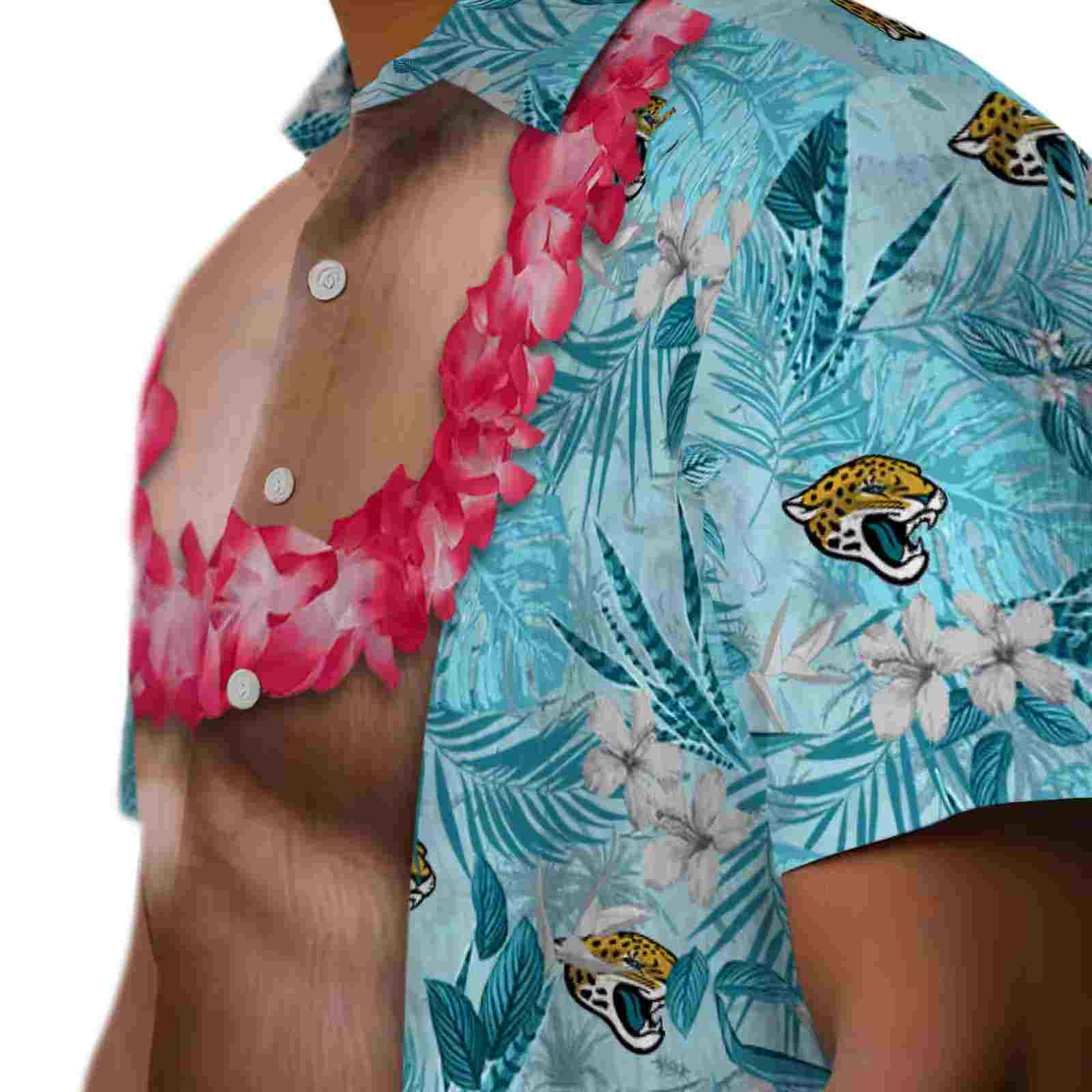 jacksonville jaguars chest illusion teal hawaiian shirt trendy