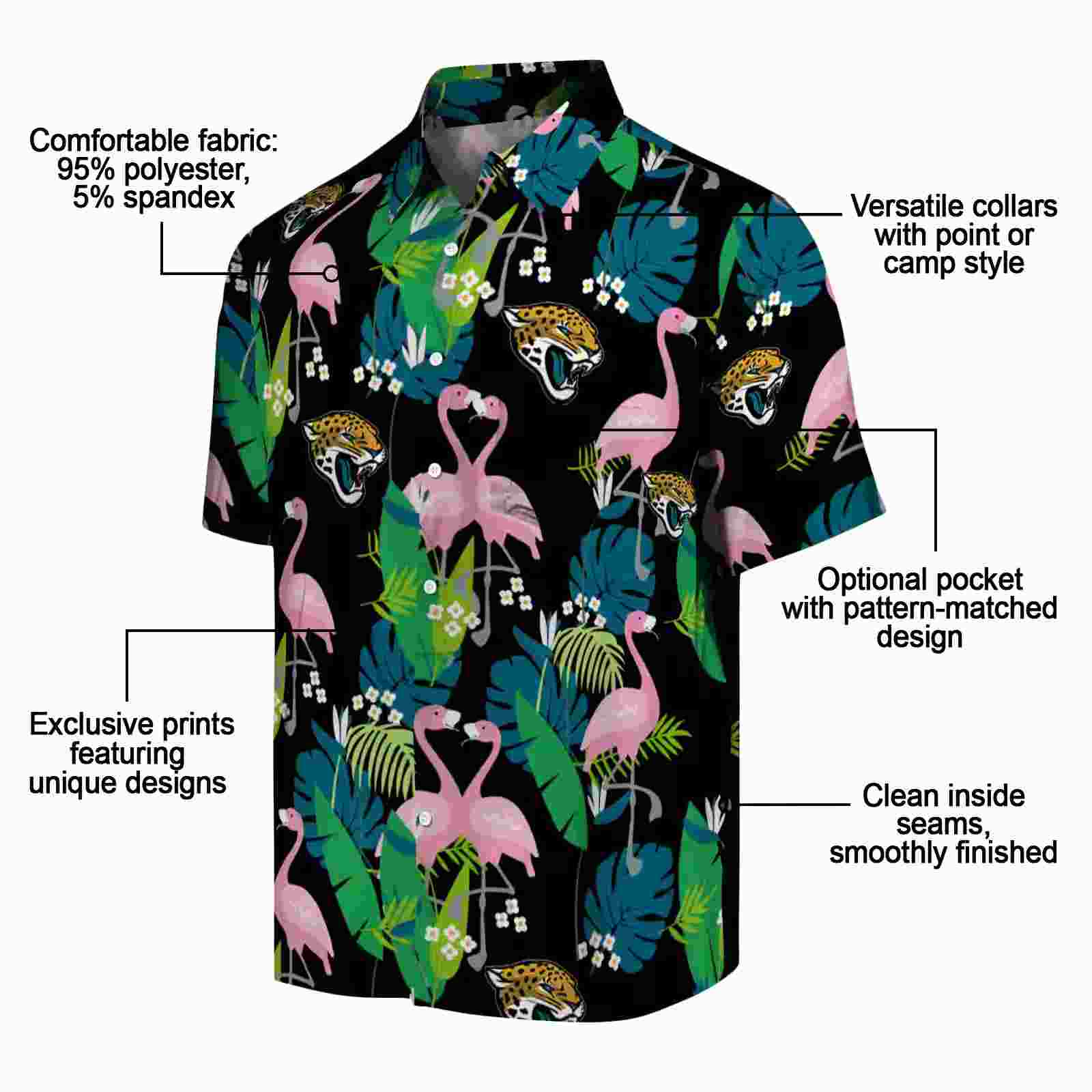 jacksonville jaguars flamingo foliage teal green hawaiian shirt new arrival