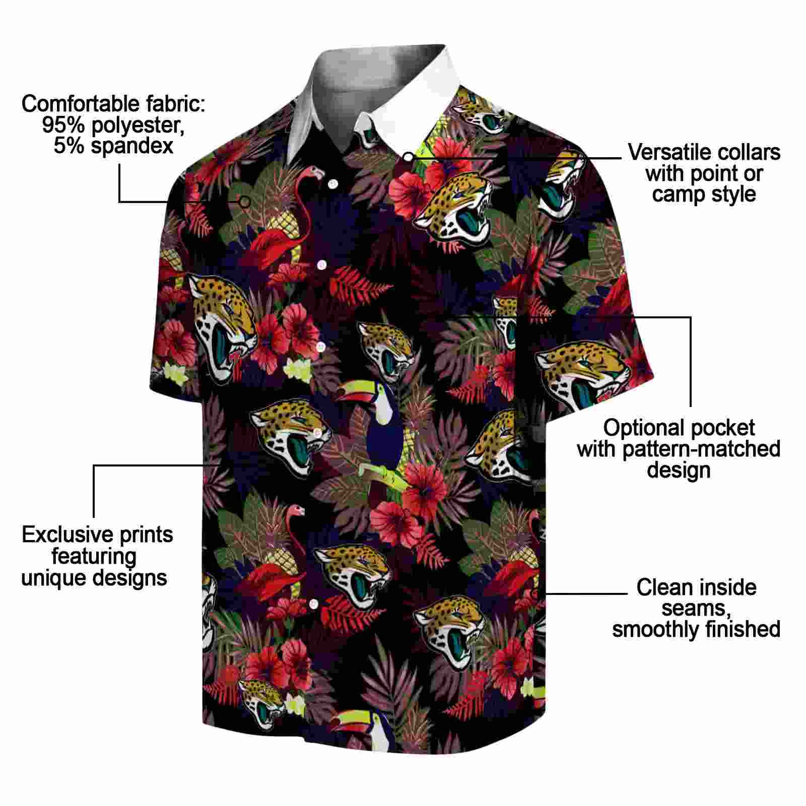 jacksonville jaguars floral toucan teal red hawaiian shirt new arrival