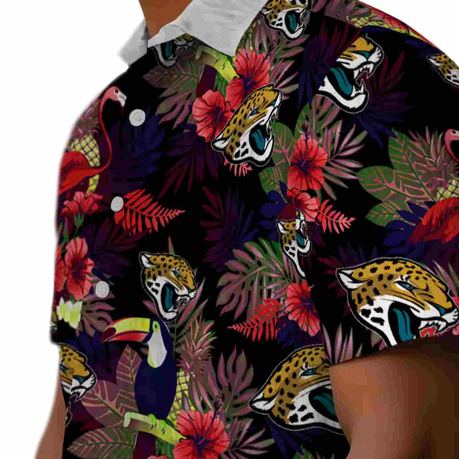 jacksonville jaguars floral toucan teal red hawaiian shirt trendy