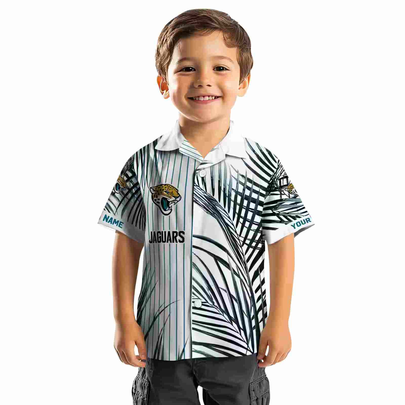 jacksonville jaguars palm stripes teal black white hawaiian shirt top rated