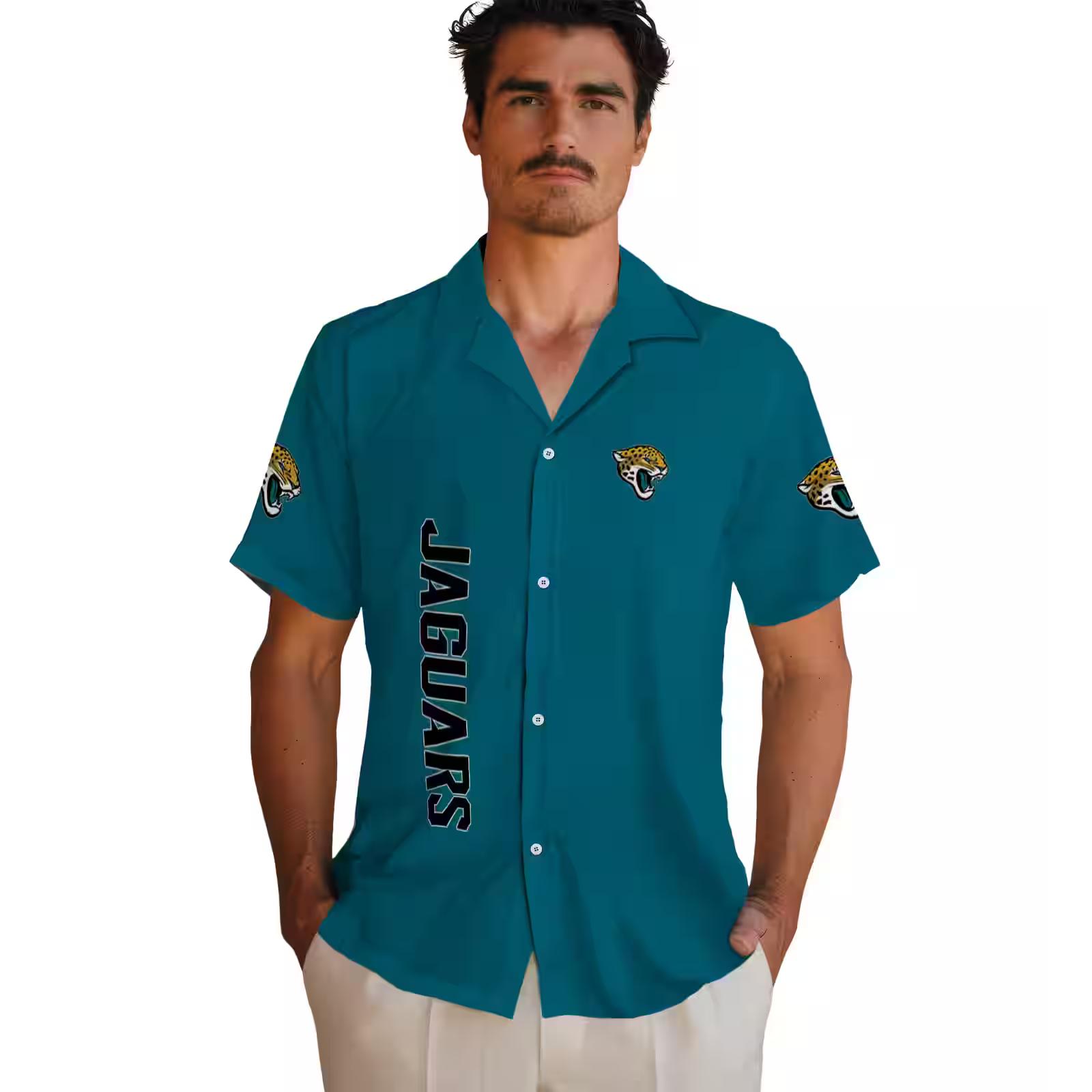 jacksonville jaguars stuart minion teal hawaiian shirt fashion forward