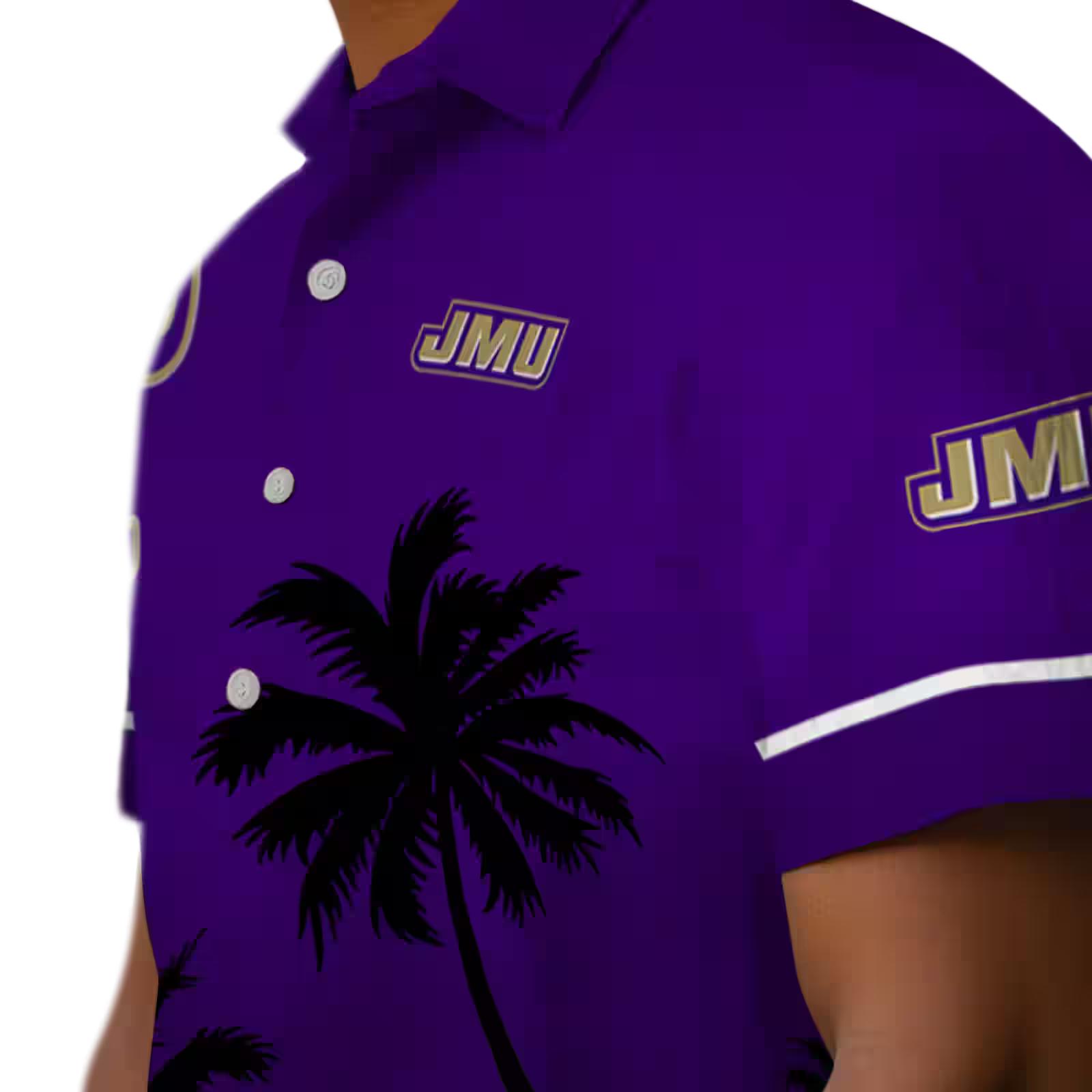 james madison dukes beach sunset purple black hawaiian shirt trendy