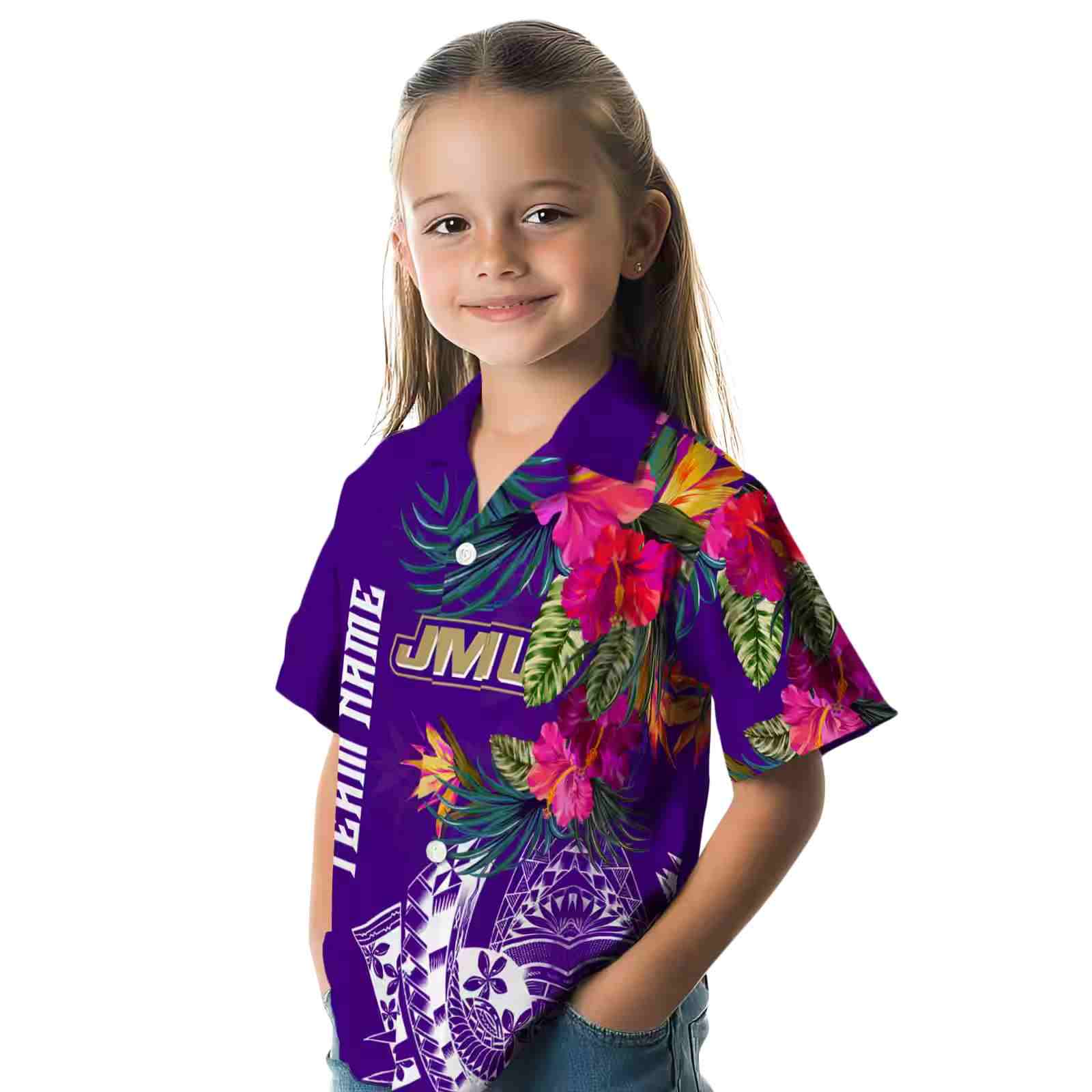 james madison dukes floral polynesian purple hawaiian shirt premium grade