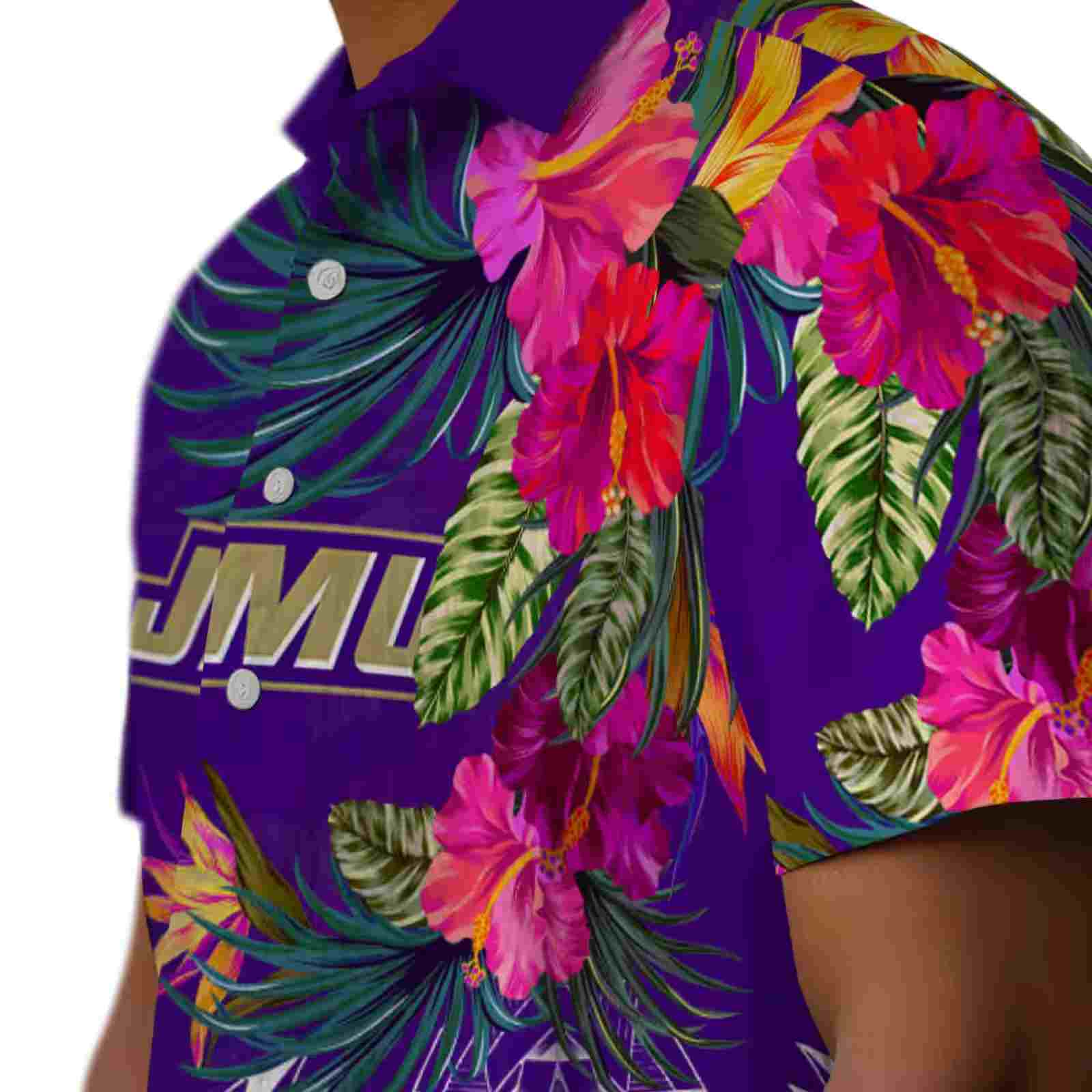 james madison dukes floral polynesian purple hawaiian shirt trendy