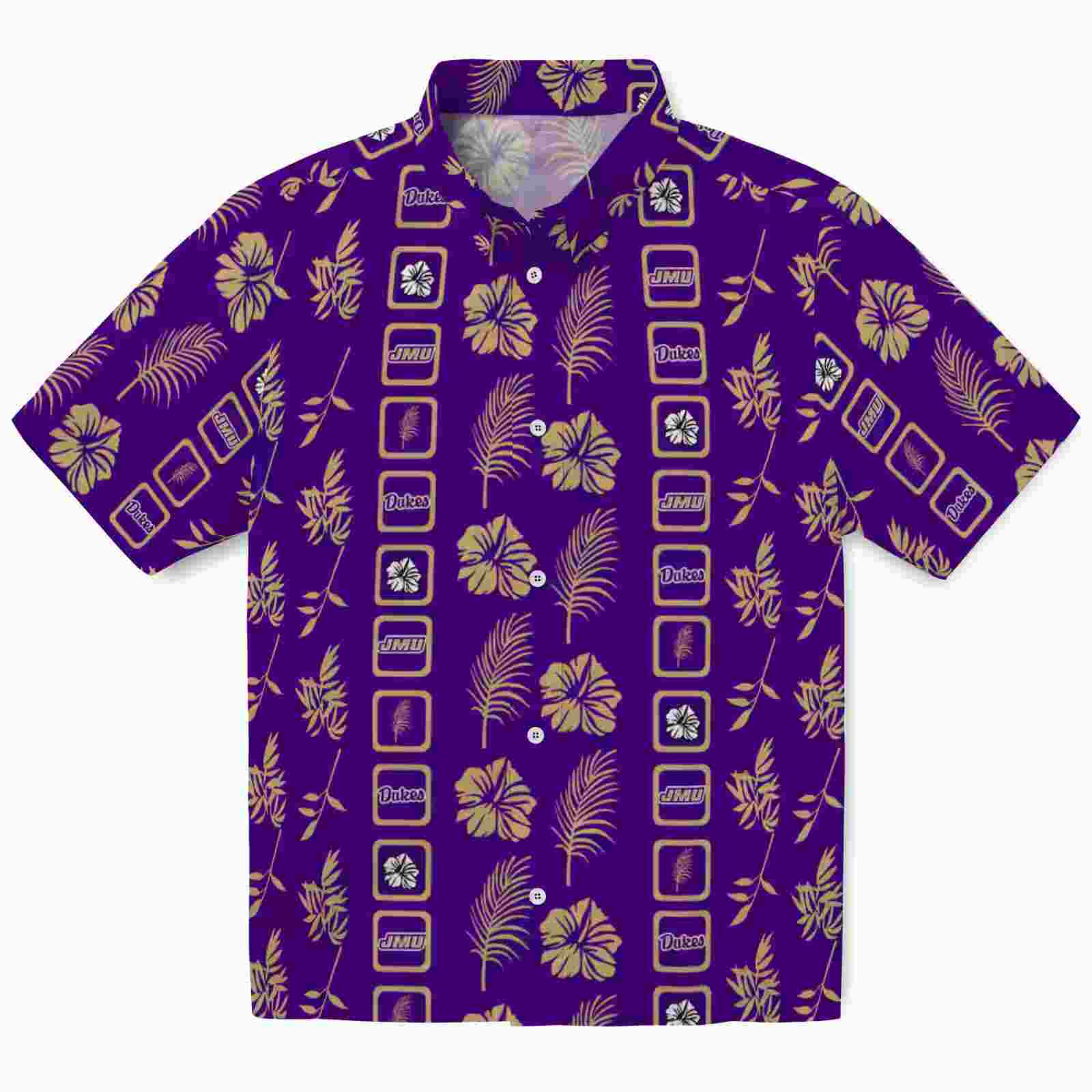 James Madison Dukes Framed Floral Purple Hawaiian Shirt